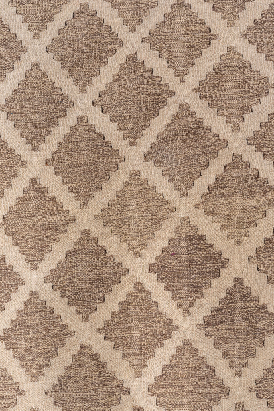 3' x 5' one-of-a-kind handmade vintage Kilim small size rug. Color palette: ivory, taupe, beige, gray