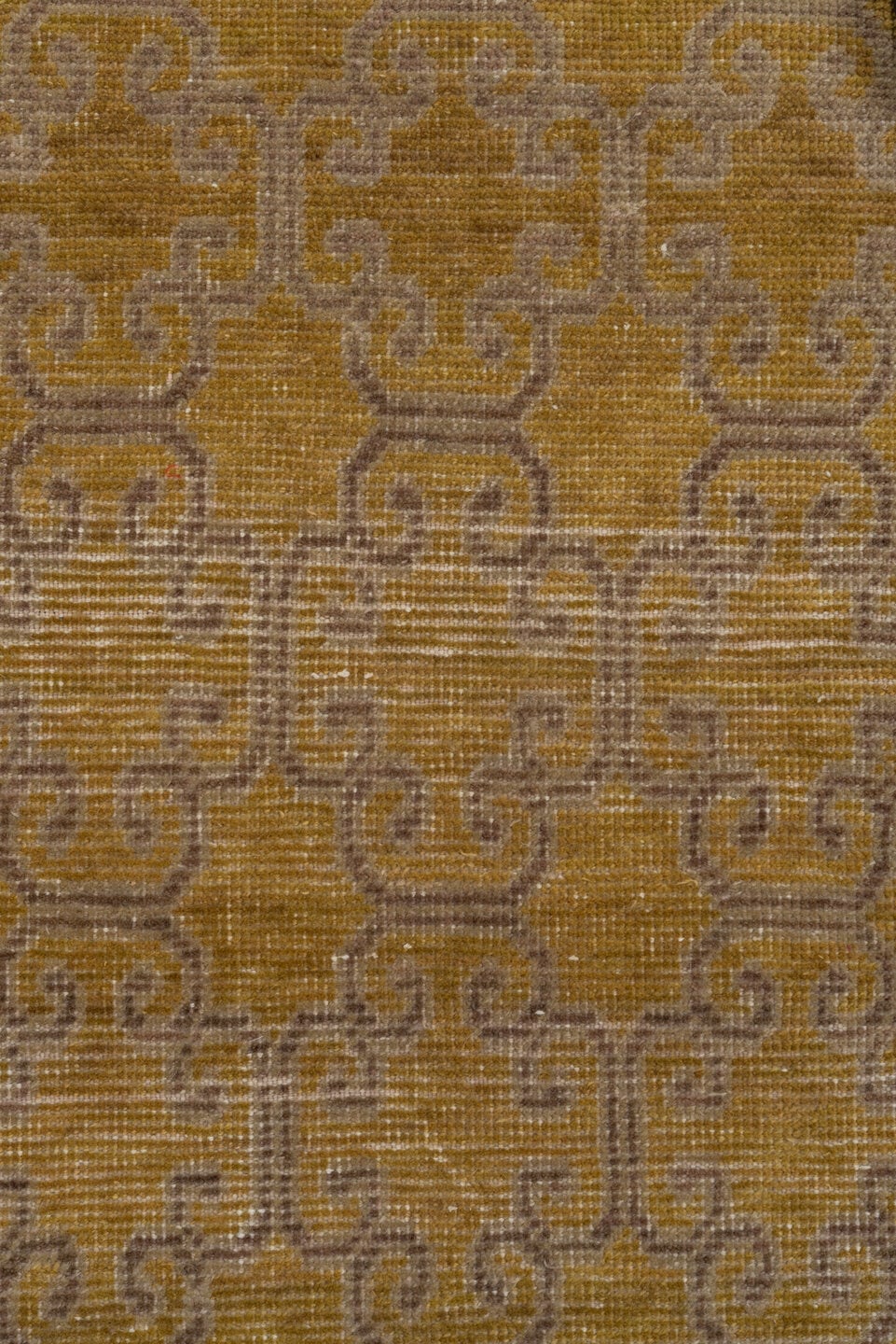 2' x 8' one-of-a-kind handmade antique Khotan runner rug. Color palette: gold, camel, taupe, ivory, beige, gray