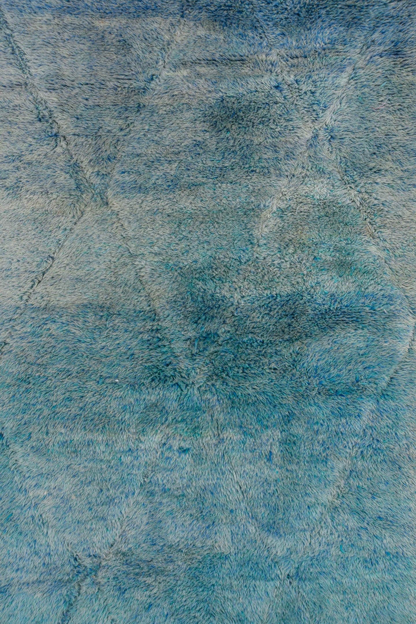 2' x 13' one-of-a-kind handmade vintage Moroccan runner rug. Color palette: aqua, sky blue, turquoise, ivory, teal