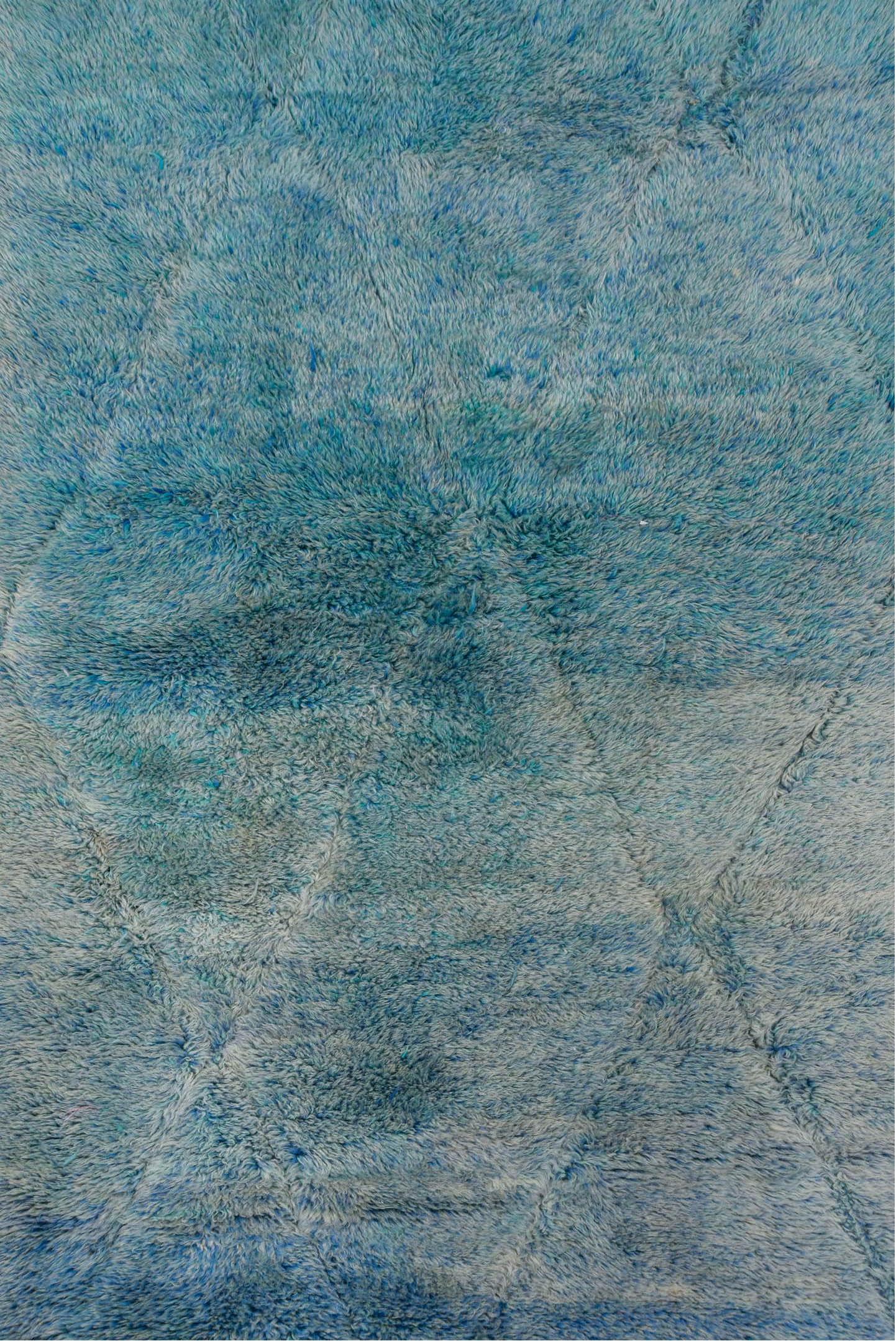 2' x 13' one-of-a-kind handmade vintage Moroccan runner rug. Color palette: blue, dark slate gray, gray, light blue