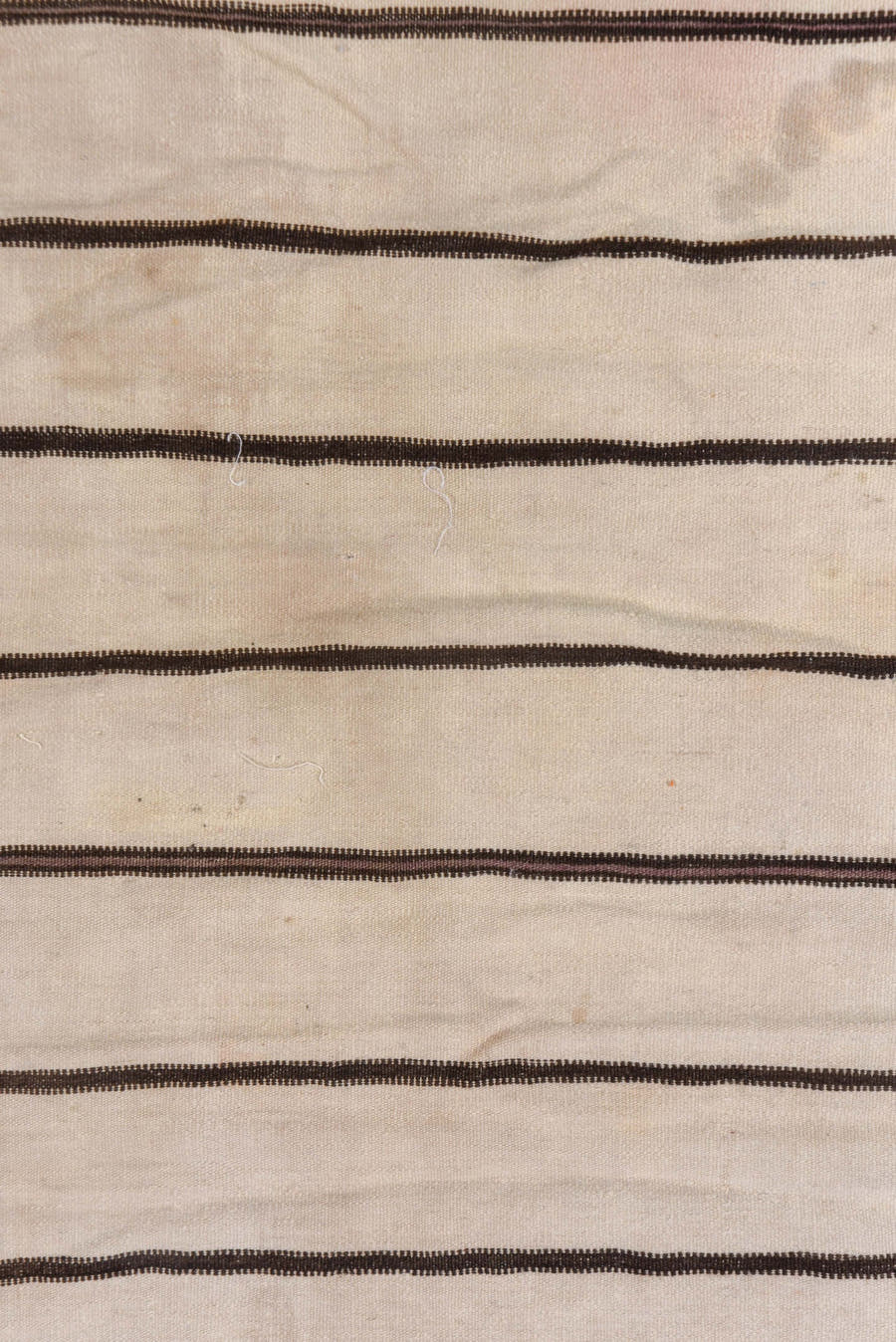 2' x 3' one-of-a-kind handmade vintage Textile small size rug. Color palette: ivory, charcoal, cream, taupe, gray, black
