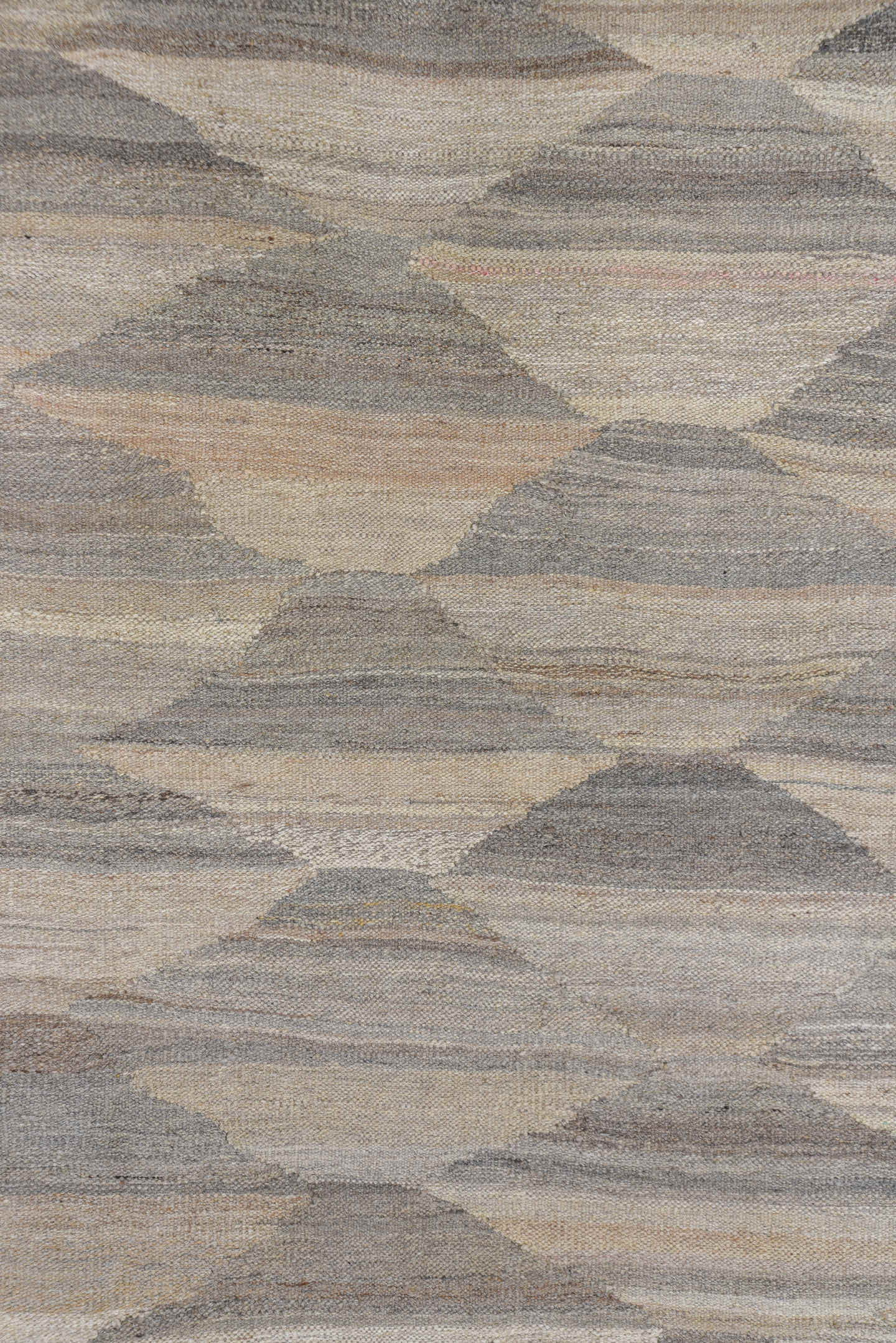 8' x 11' one-of-a-kind handmade vintage Kilim large size rug. Color palette: ivory, taupe, gray, greige, stone, beige