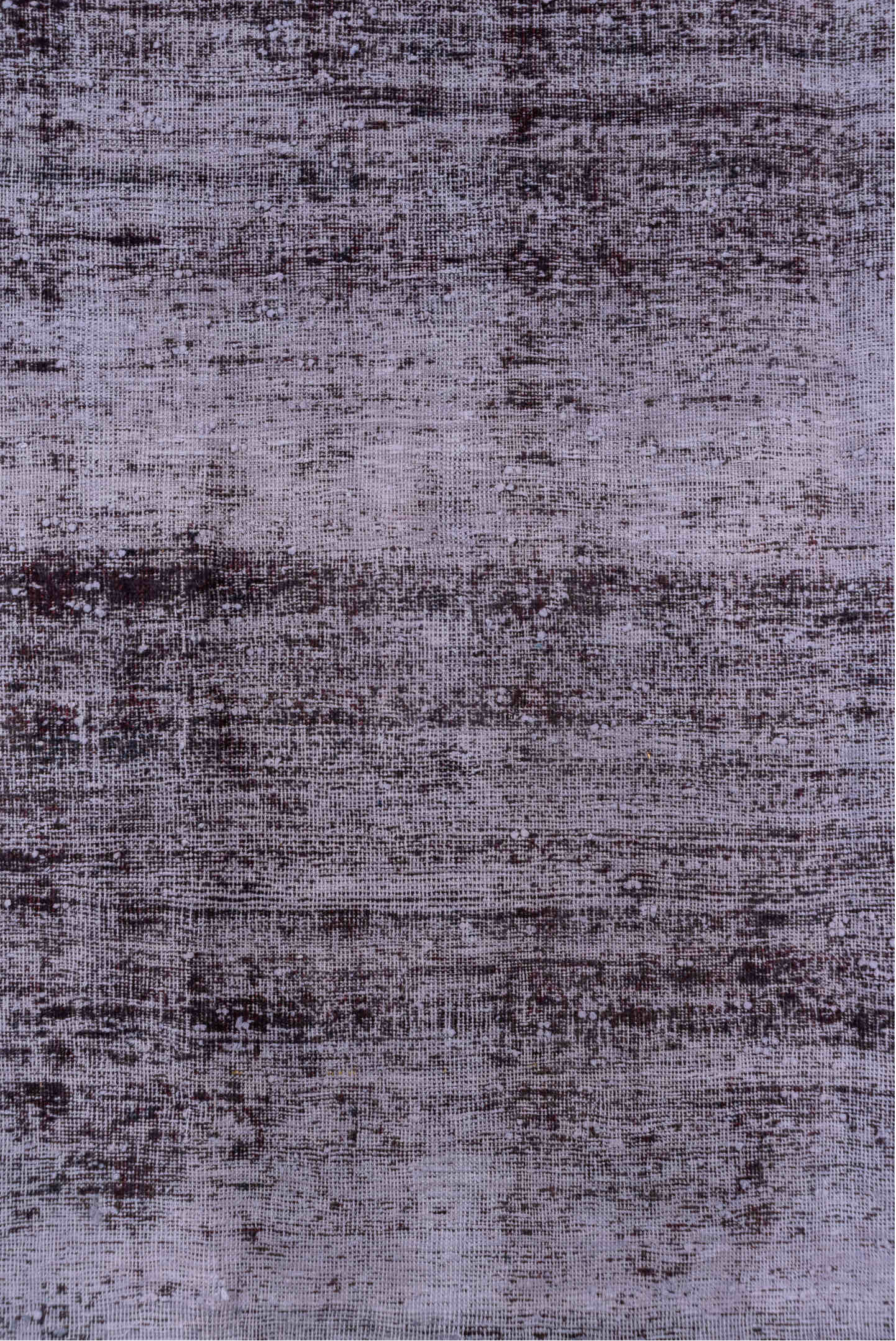 6' x 9' one-of-a-kind handmade vintage Overdyed medium size rug. Color palette: lavender, charcoal, taupe, mauve, ivory
