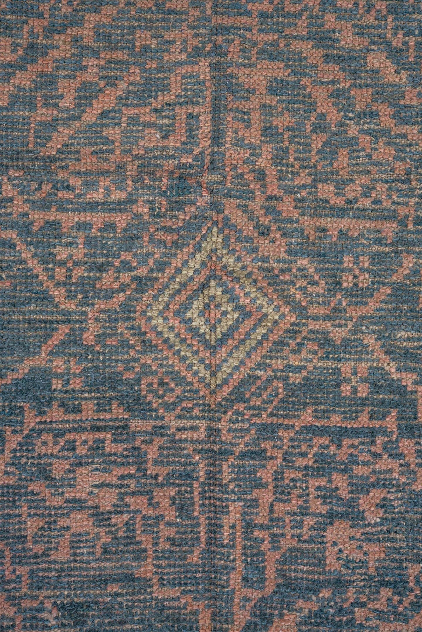 6' x 8' one-of-a-kind handmade antique Oushak medium size rug. Color palette: blush, blue, taupe, ivory, pink, beige, gray