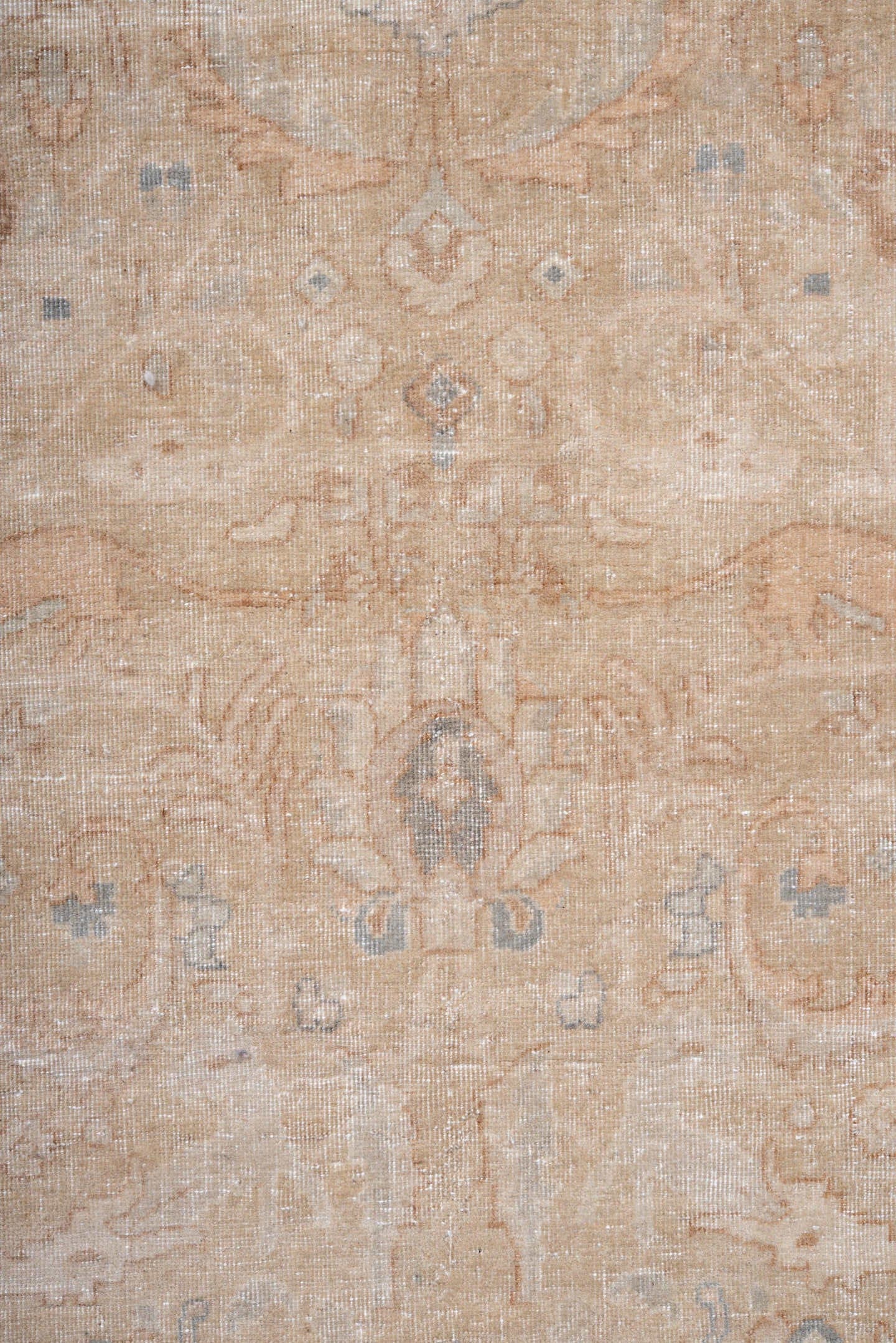 8' x 12' one-of-a-kind handmade vintage Sivas large size rug. Color palette: beige, ivory, taupe, pale blue, cream