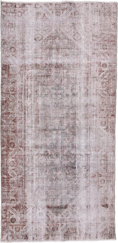 4' x 9' one-of-a-kind handmade antique Malayer runner rug. Color palette: rose, ivory, dusty blue, taupe, blush, faded rust
