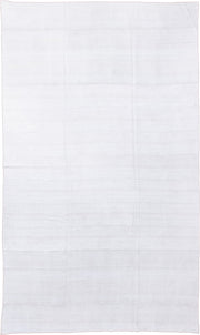 8' x 13' one-of-a-kind handmade antique Flatweave large size rug. Color palette: ivory, cream, taupe, beige, gray