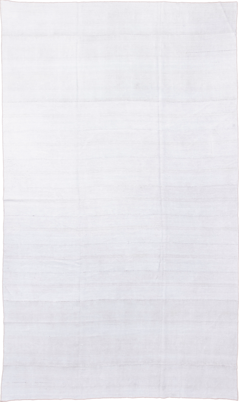 8' x 13' one-of-a-kind handmade antique Flatweave large size rug. Color palette: ivory, cream, taupe, beige, gray