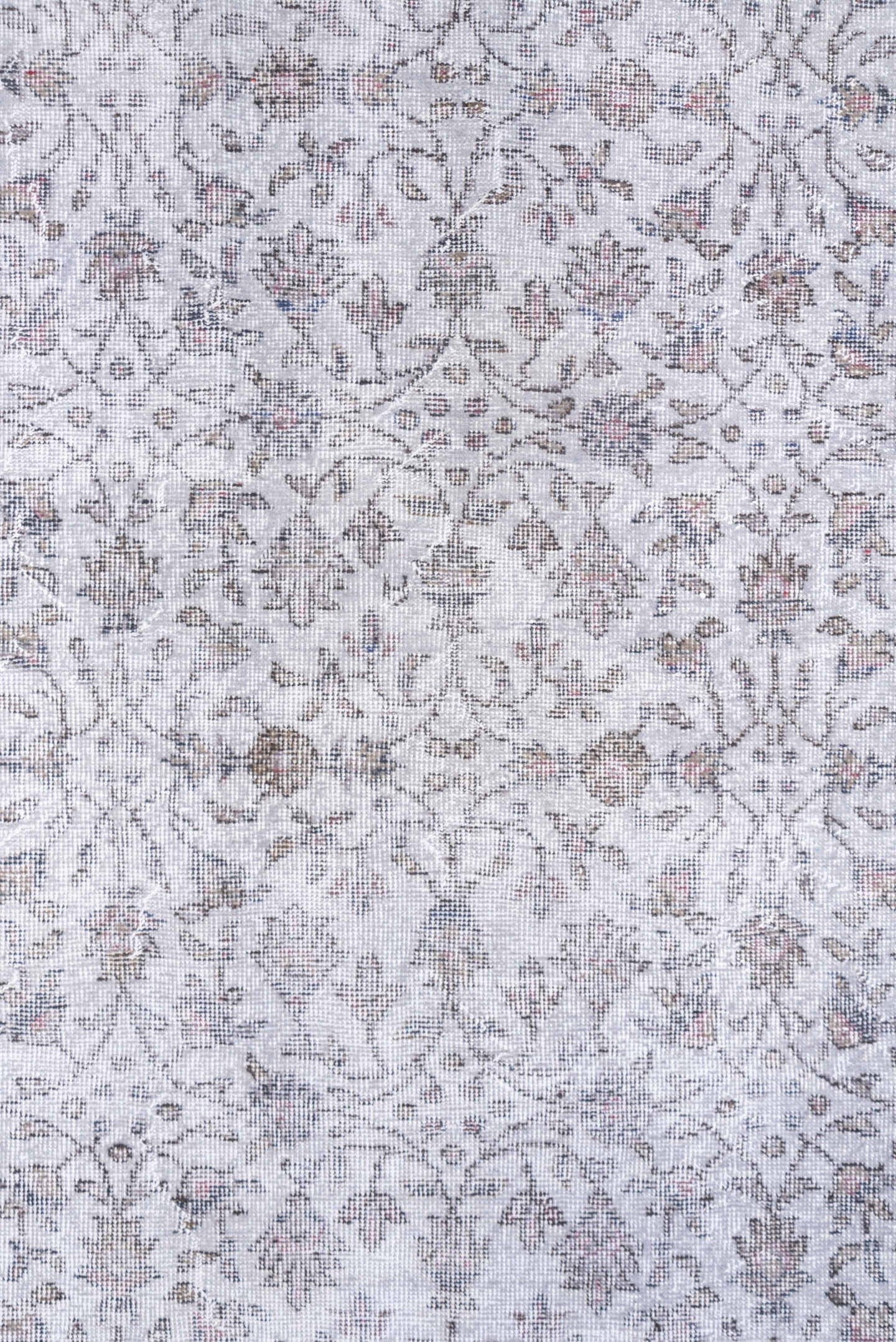 5' x 9' one-of-a-kind handmade vintage Overdyed medium size rug. Color palette: ivory, blush, taupe, rose, beige
