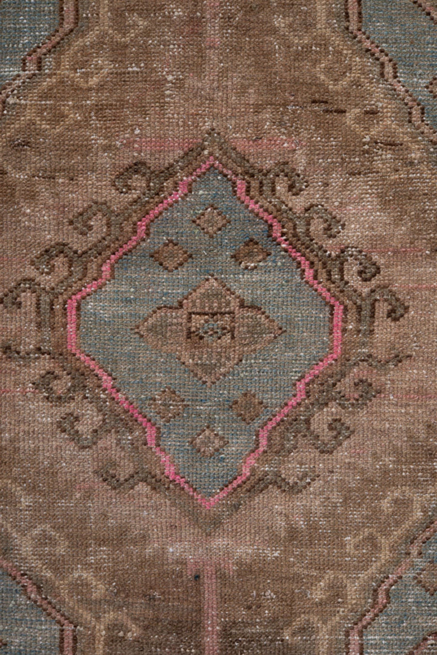 4' x 6' one-of-a-kind handmade antique Hamadan small size rug. Color palette: taupe, dusty rose, pale blue, brown, ivory