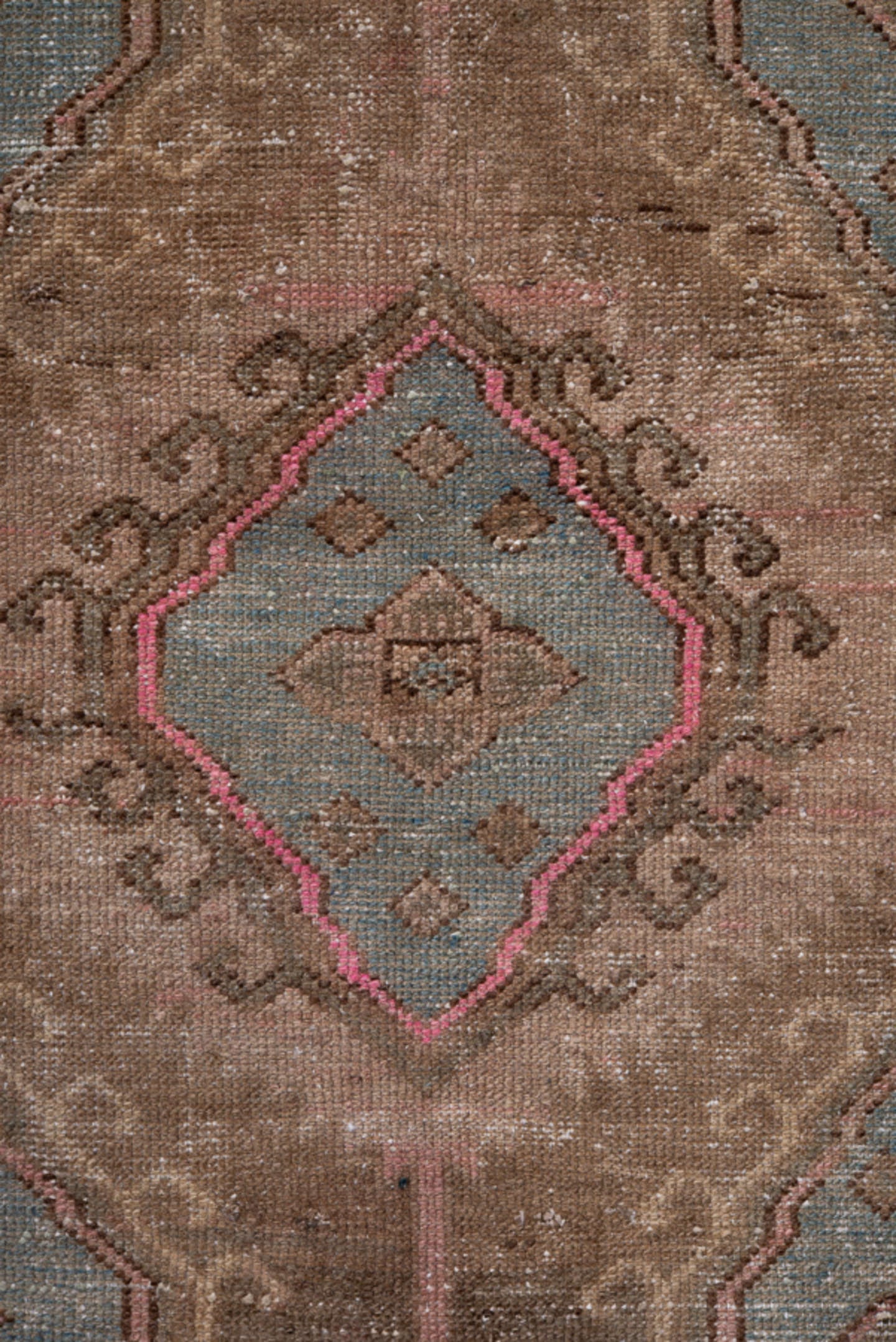 4' x 6' one-of-a-kind handmade antique Hamadan small size rug. Color palette: taupe, dusty rose, pale blue, brown, ivory