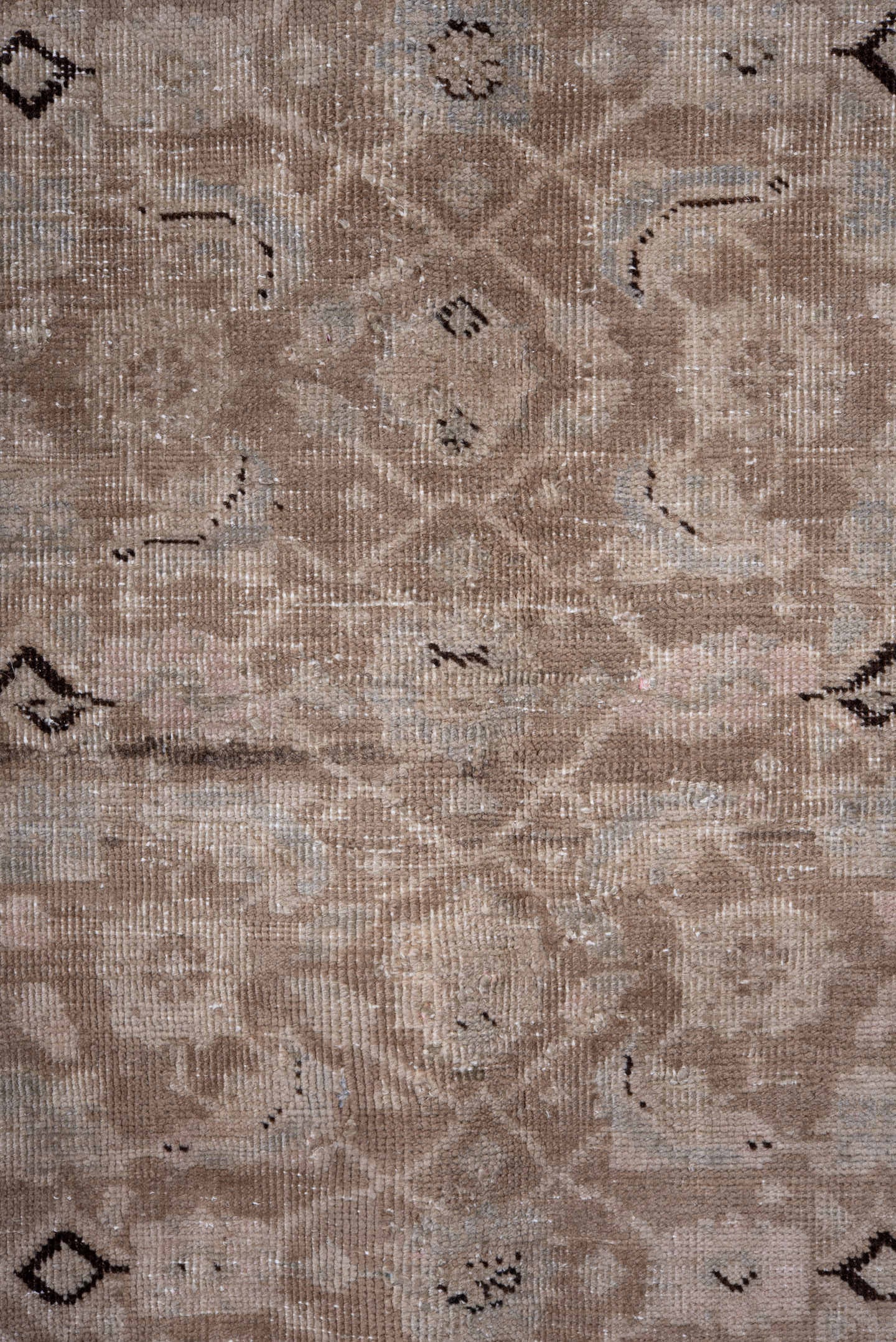6' x 10' one-of-a-kind handmade antique Tabriz large size rug. Color palette: taupe, ivory, beige, camel, charcoal