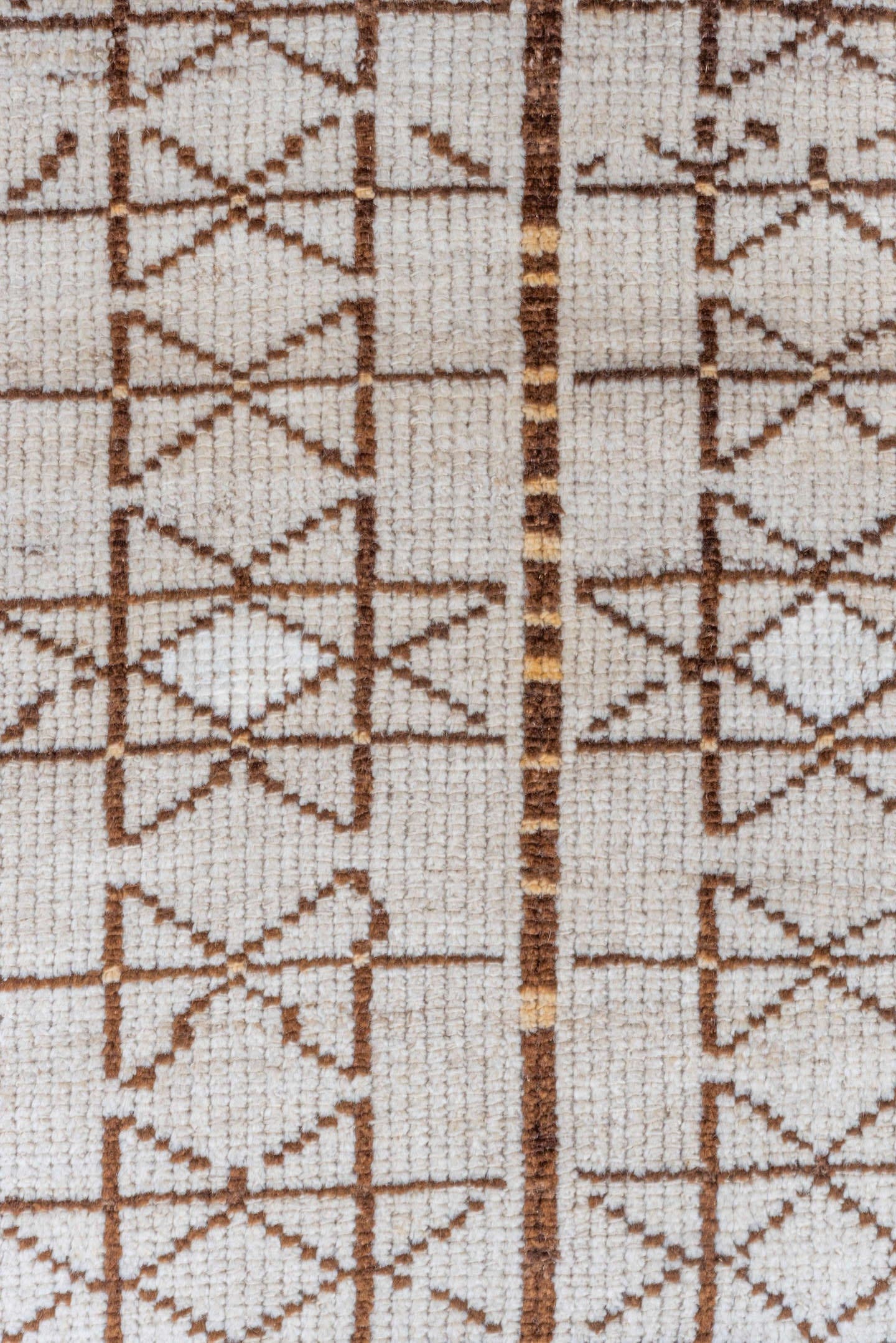 2' x 12' one-of-a-kind handmade antique Kars runner rug. Color palette: ivory, brown, taupe, beige, gray