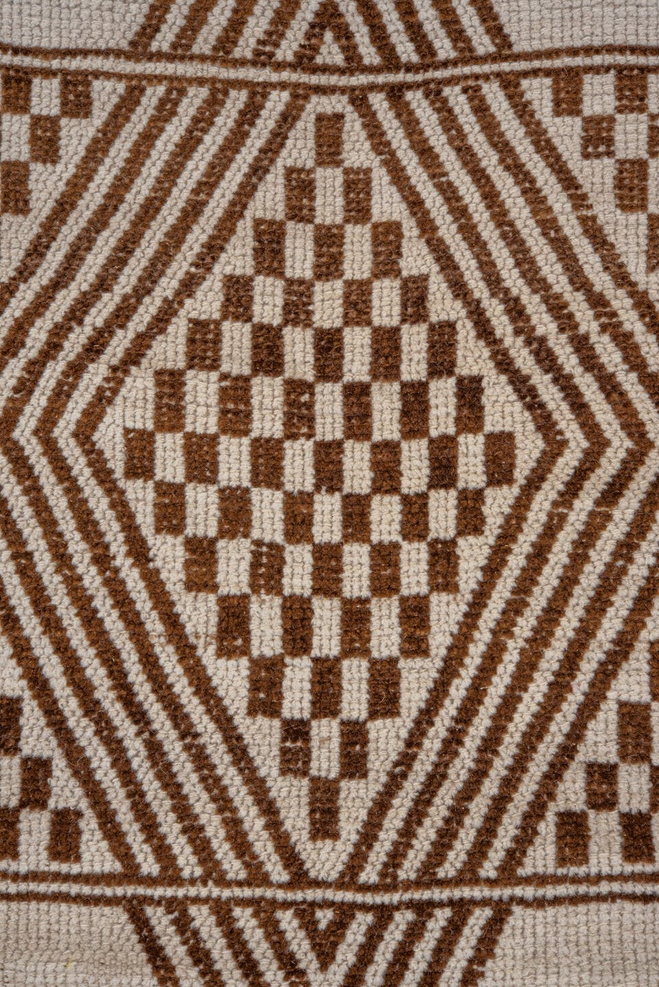 2' x 12' one-of-a-kind handmade antique Kars runner rug. Color palette: ivory, brown, taupe, beige, gray