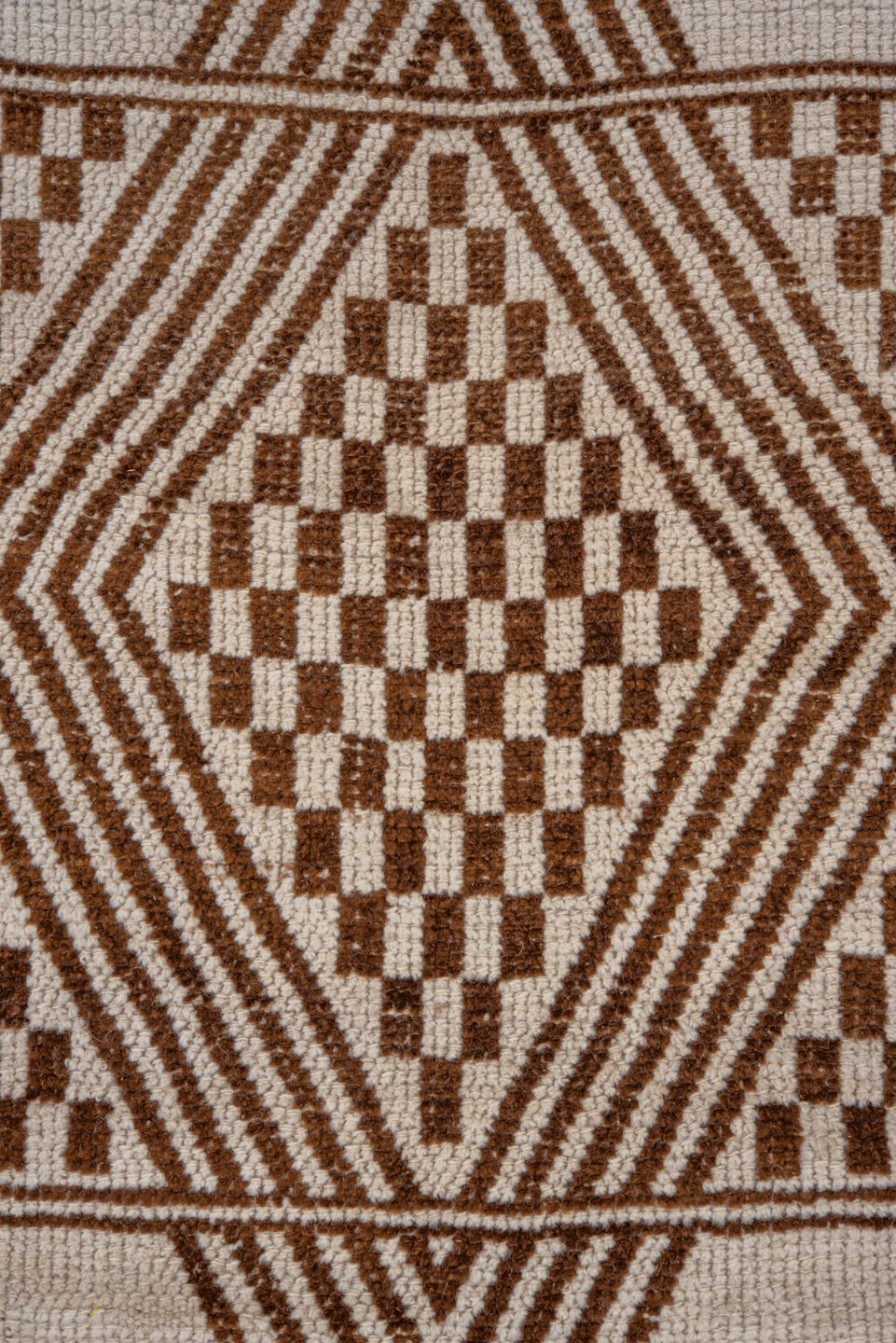 2' x 12' one-of-a-kind handmade antique Kars runner rug. Color palette: ivory, brown, taupe, beige, gray