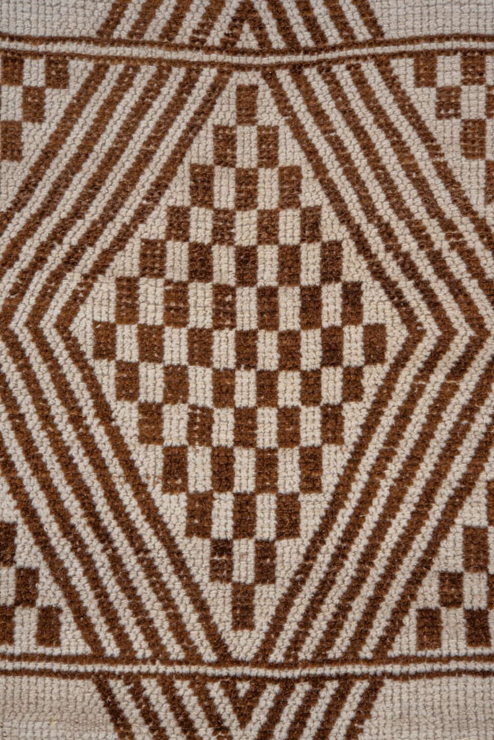 2' x 12' one-of-a-kind handmade antique Kars runner rug. Color palette: ivory, brown, taupe, beige, gray