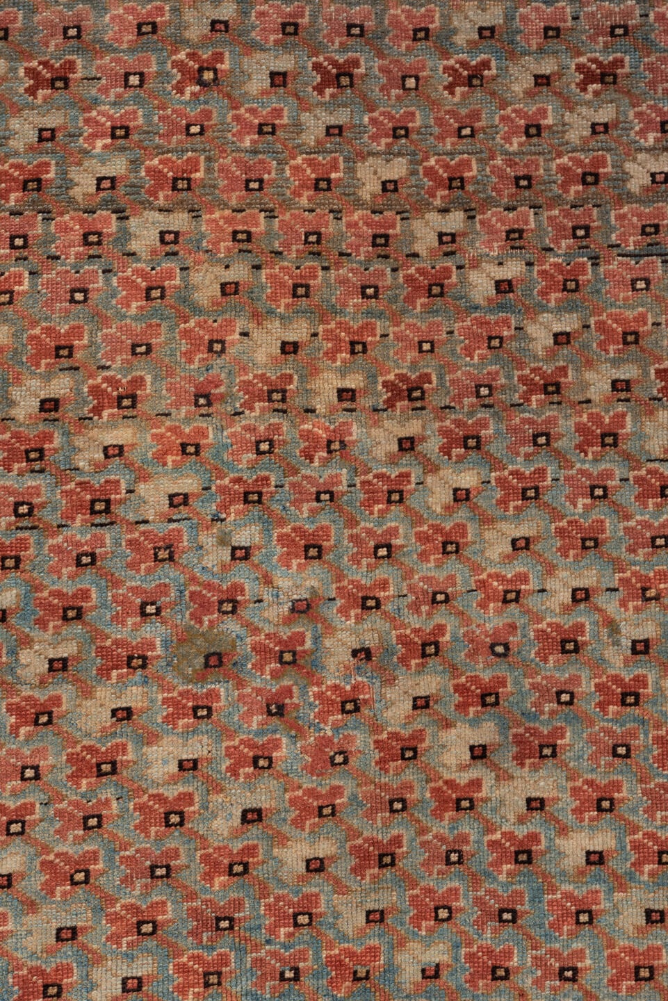 4' x 5' one-of-a-kind handmade antique Afshar small size rug. Color palette: camel, rust, ivory, charcoal, taupe, sage