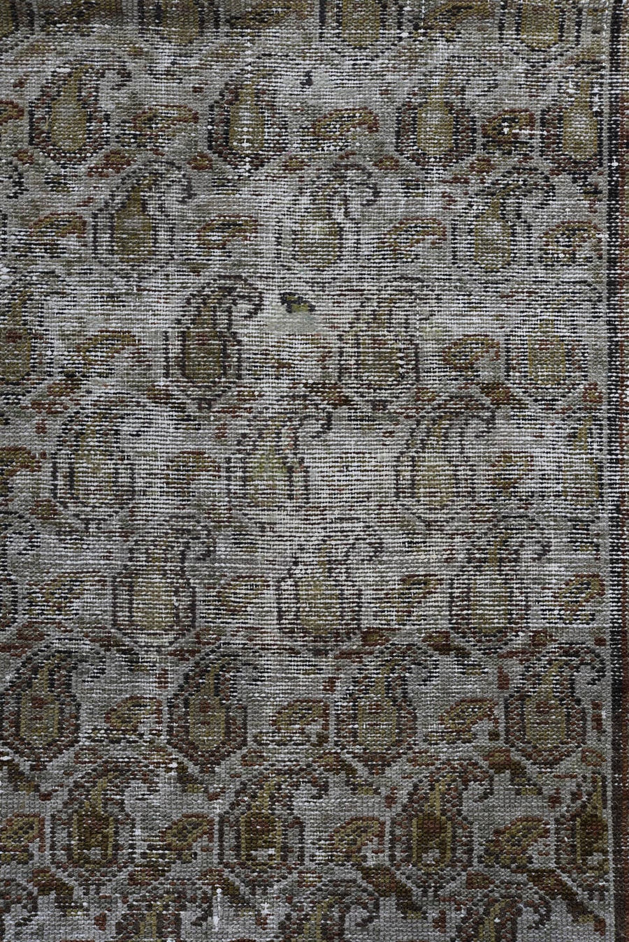 3' x 16' one-of-a-kind handmade vintage Malayer runner rug. Color palette: brown, taupe, ivory, rust, charcoal, camel, beige