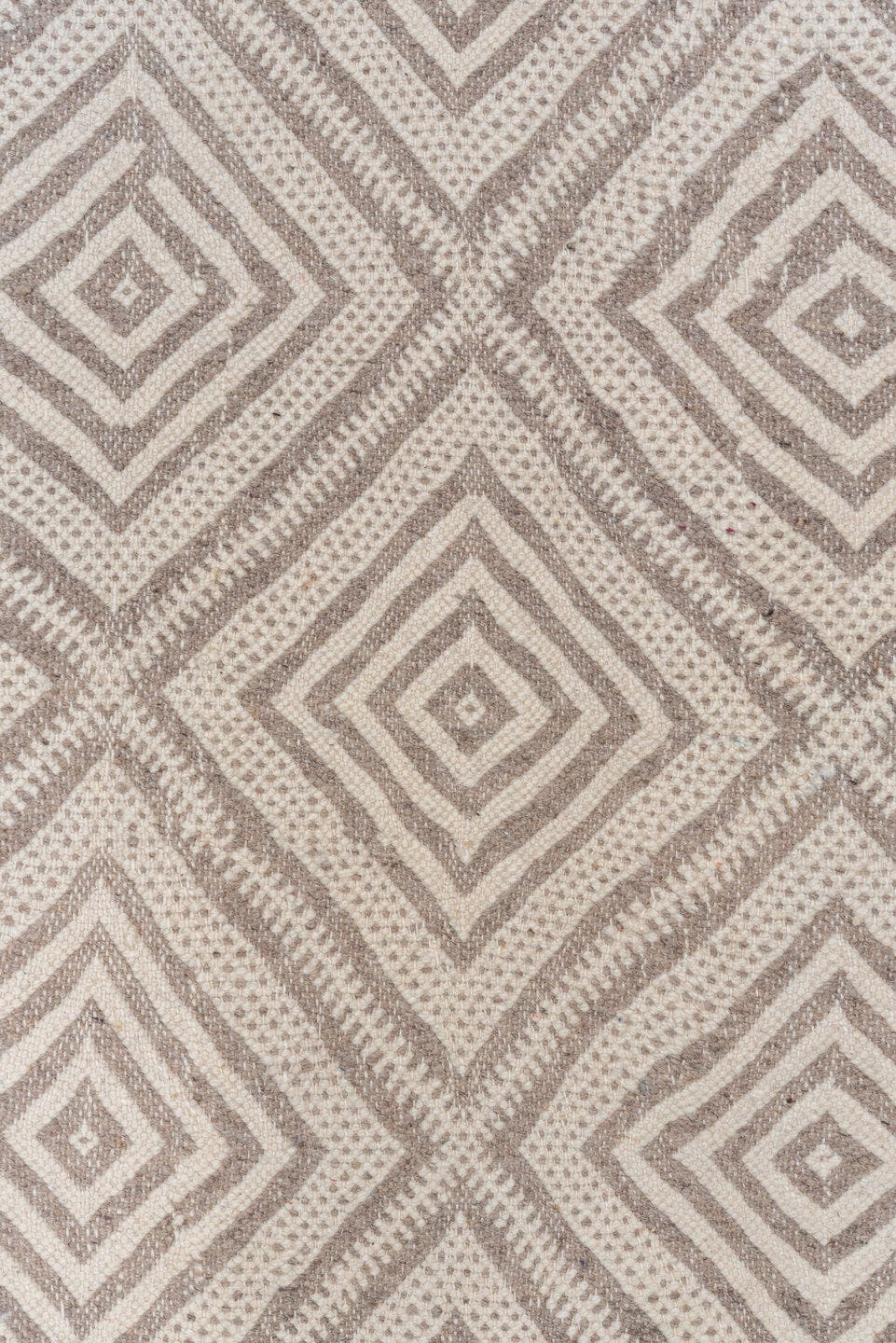 3' x 13' one-of-a-kind handmade vintage Kilim runner rug. Color palette: ivory, taupe, beige, camel, gray