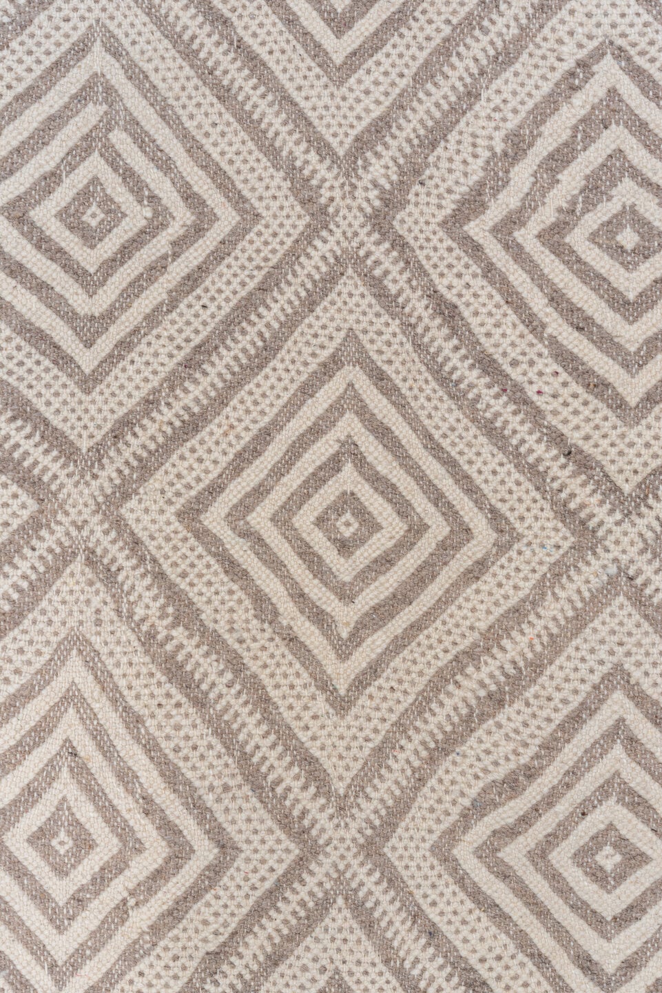 3' x 13' one-of-a-kind handmade vintage Kilim runner rug. Color palette: ivory, taupe, beige, camel, gray