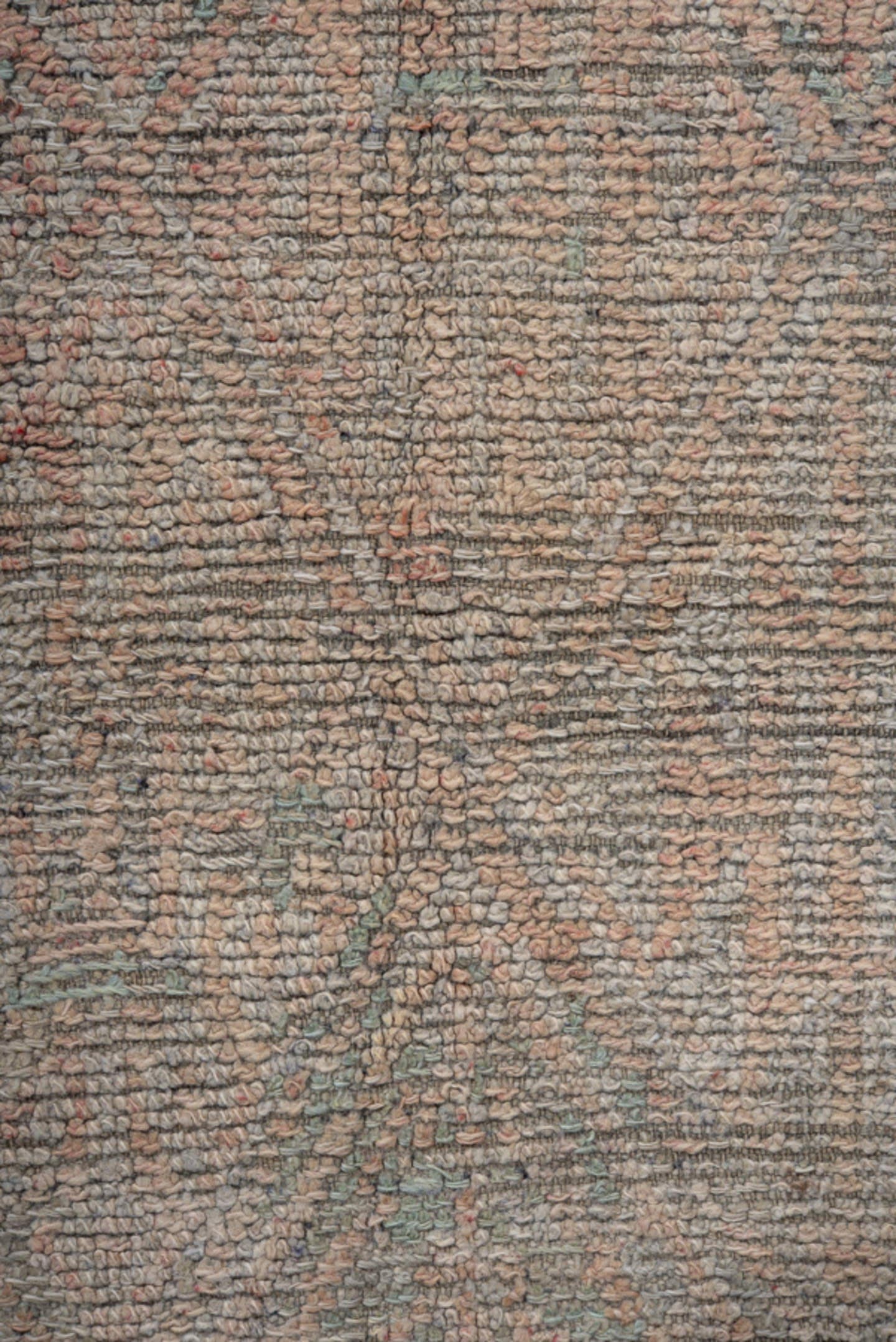 6' x 8' one-of-a-kind handmade vintage Moroccan medium size rug. Color palette: ivory, taupe, sage, blush, beige, camel