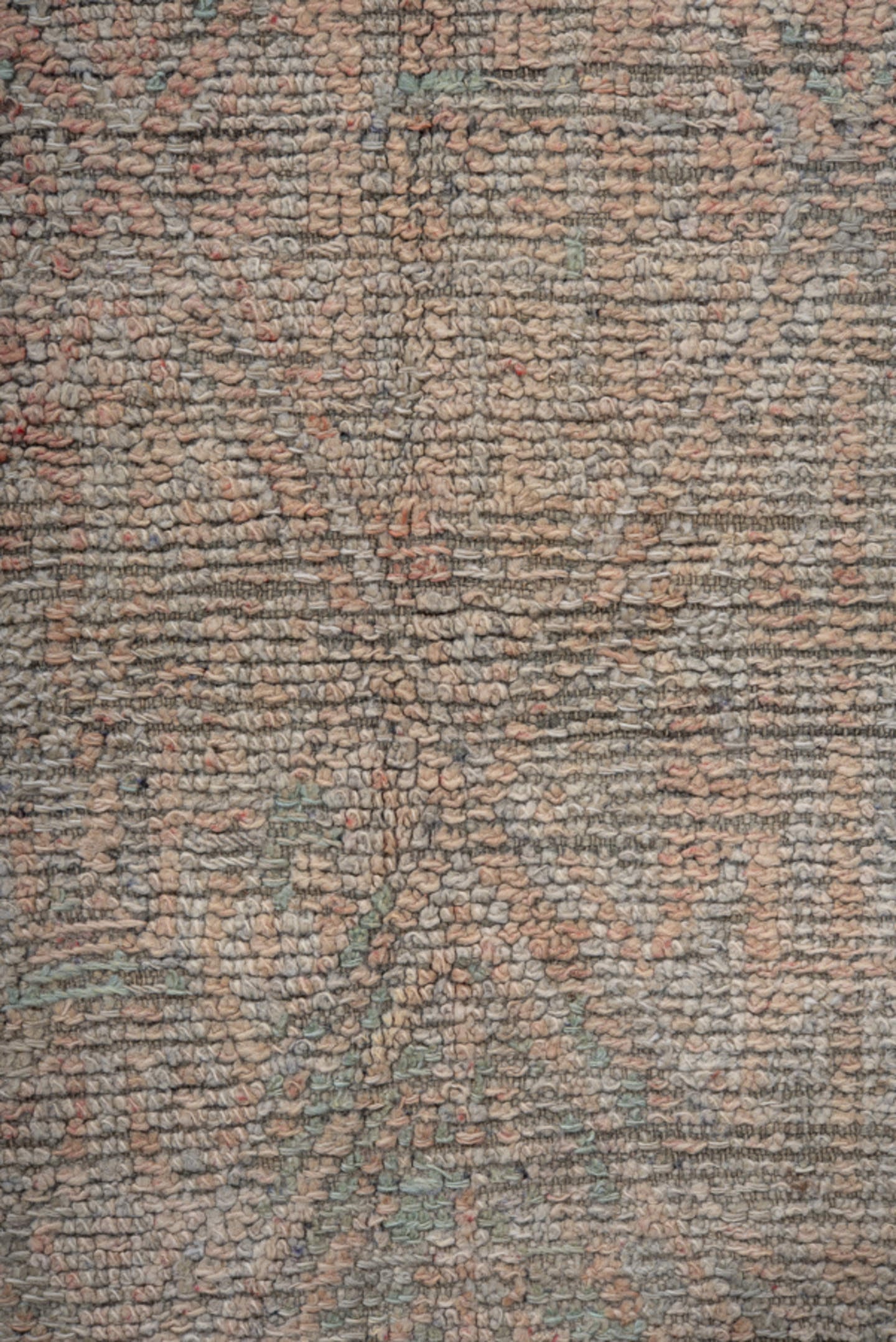 6' x 8' one-of-a-kind handmade vintage Moroccan medium size rug. Color palette: ivory, taupe, sage, blush, beige, camel