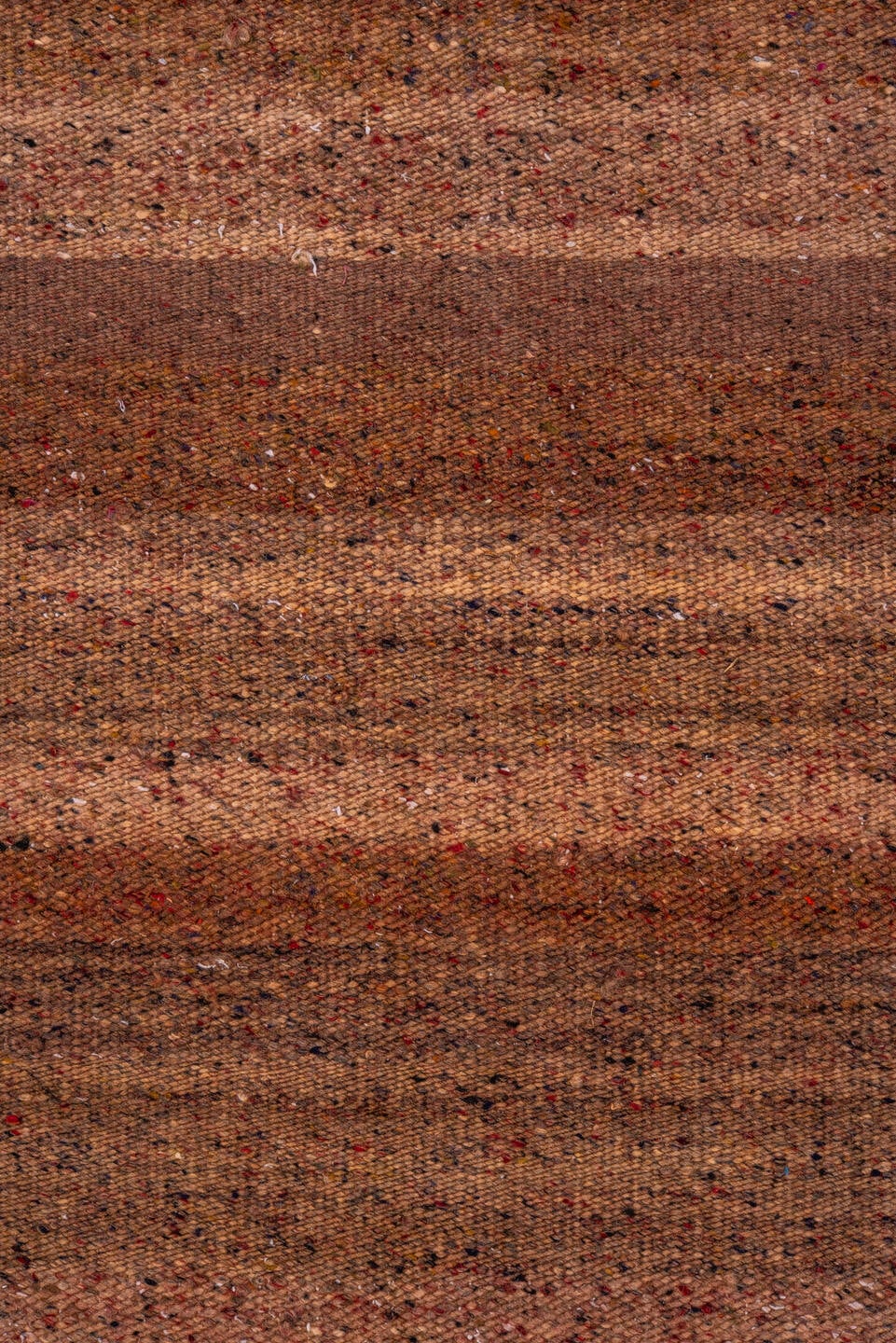 4' x 13' one-of-a-kind handmade antique Kilim runner rug. Color palette: brown, taupe, camel, rose, mahogany, beige, gray