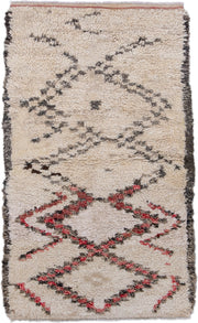 2' x 4' one-of-a-kind handmade vintage Flatweave small size rug. Color palette: ivory, charcoal, rose, cream, brown, gray