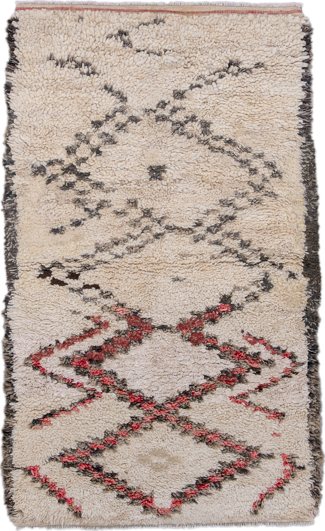 2' x 4' one-of-a-kind handmade vintage Flatweave small size rug. Color palette: ivory, charcoal, rose, cream, brown, gray