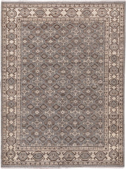 4' x 6' one-of-a-kind handmade vintage Khotan small size rug. Color palette: taupe, ivory, brown, charcoal, camel, greige