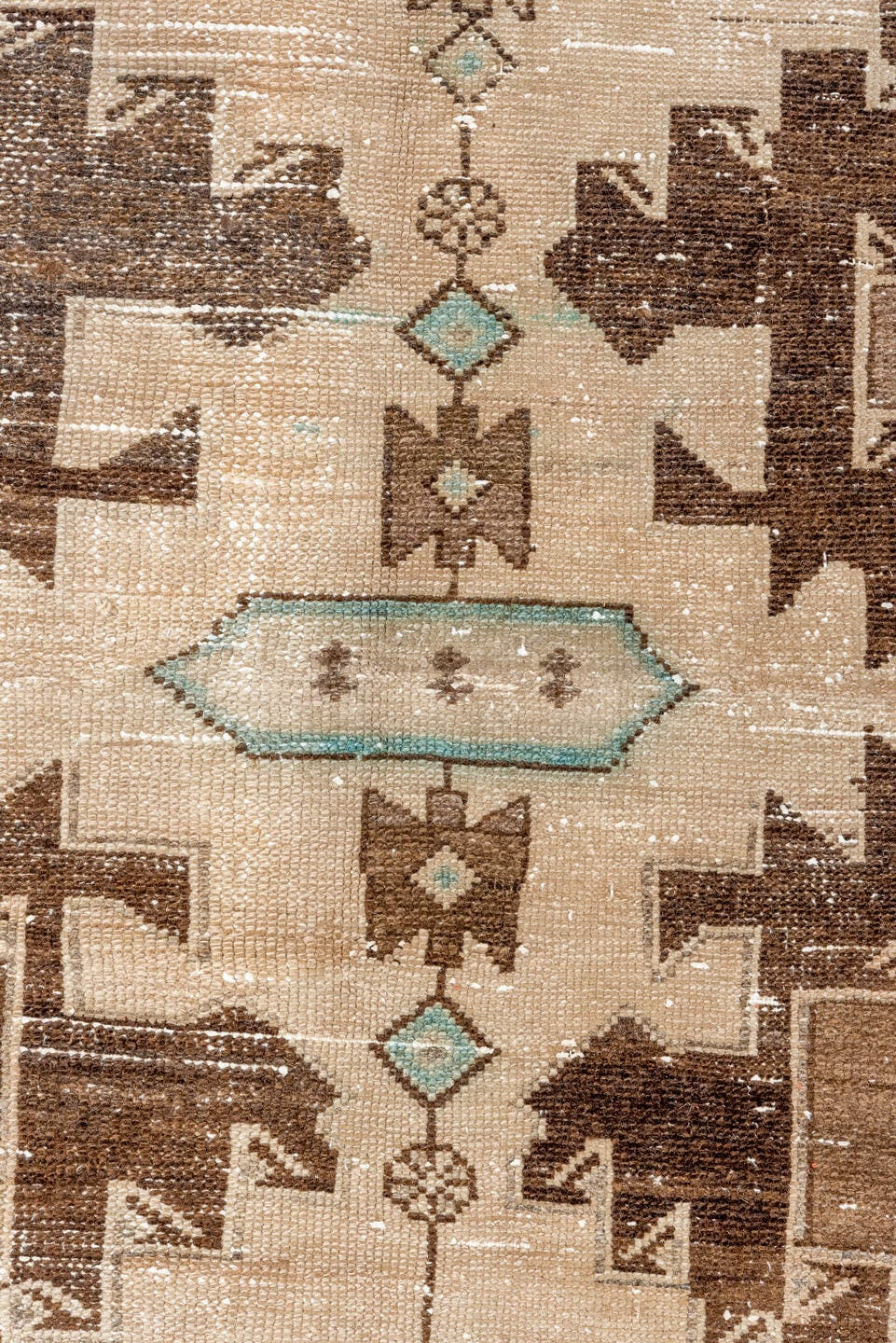 4' x 6' one-of-a-kind handmade antique Hamadan small size rug. Color palette: ivory, brown, taupe, aqua, beige, gray, teal