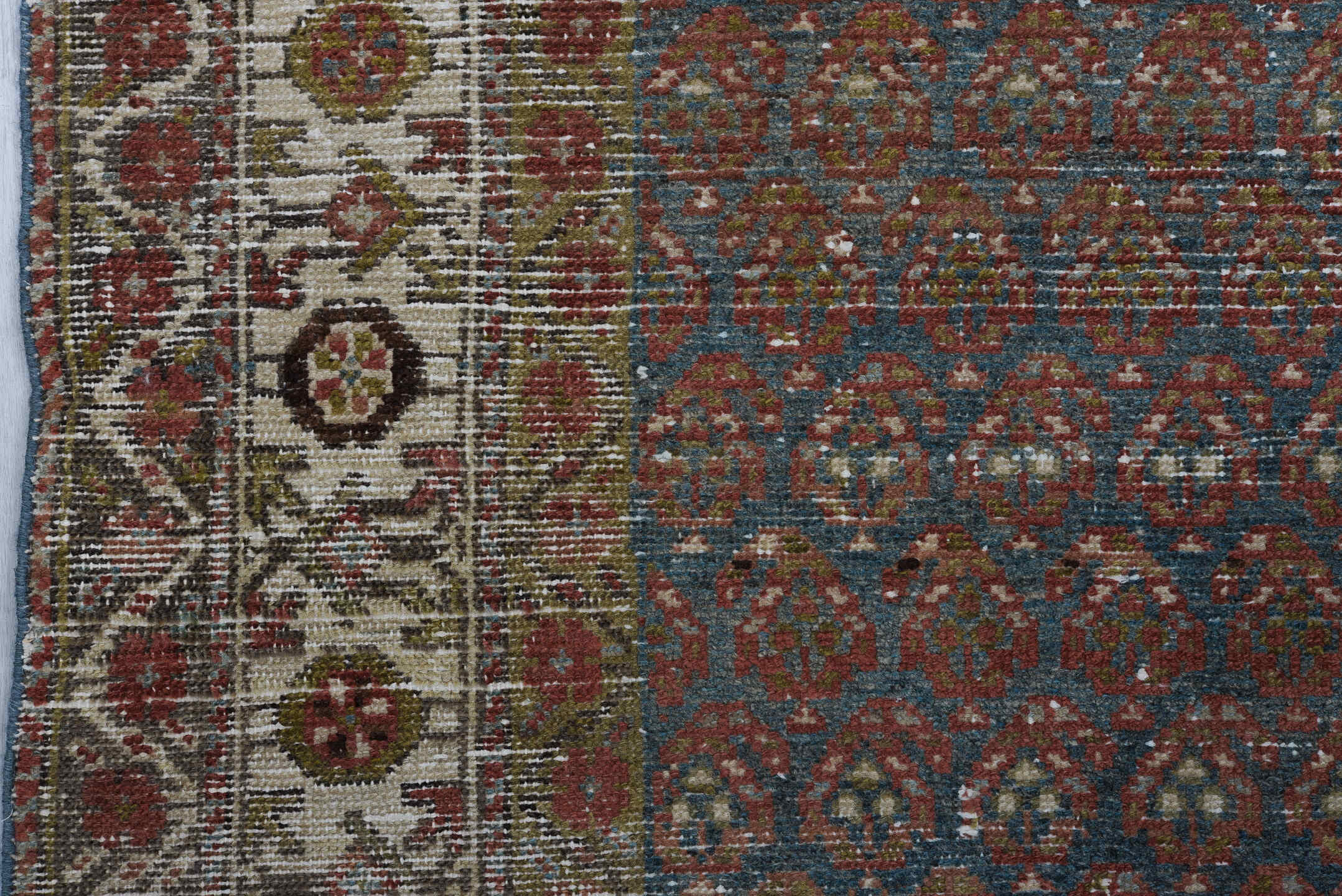 2' x 9' one-of-a-kind handmade vintage Hamadan runner rug. Color palette: black, brown, charcoal, gray, light gray