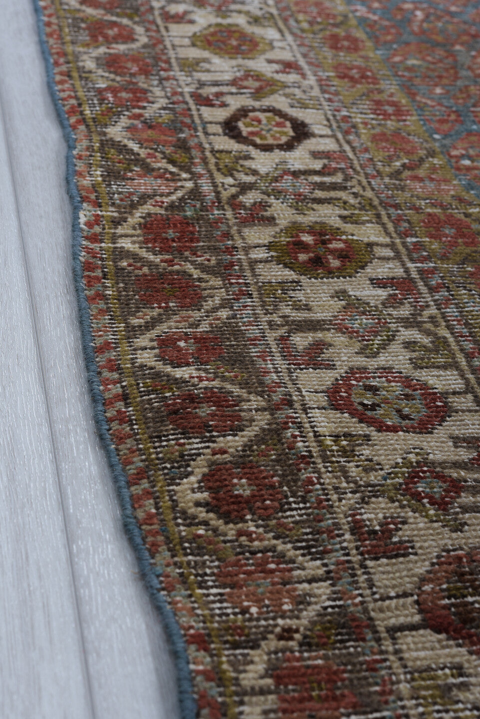 2' x 9' one-of-a-kind handmade vintage Hamadan runner rug. Color palette: black, brown, charcoal, gray, light gray