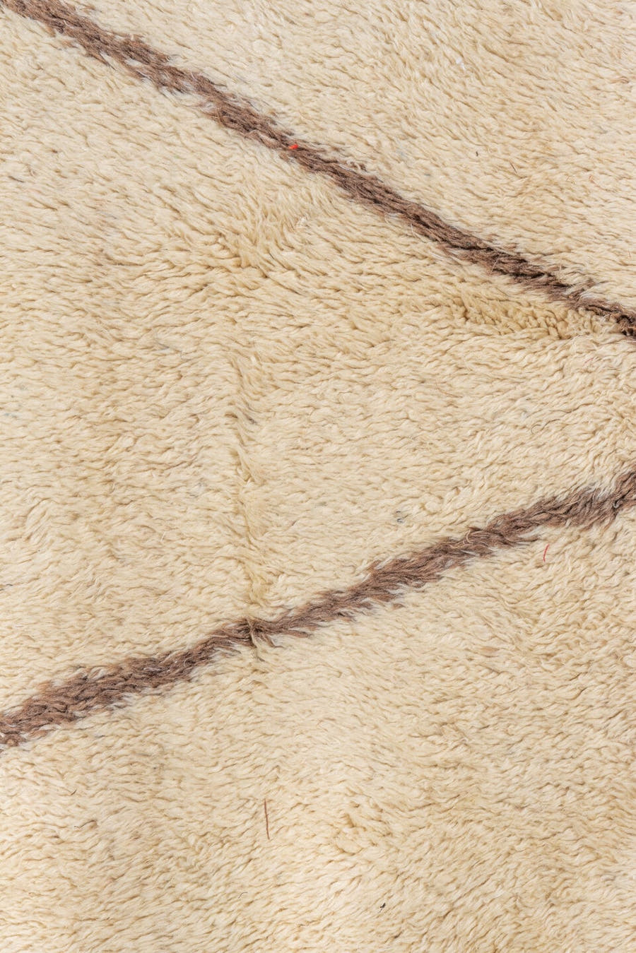 2' x 12' one-of-a-kind handmade vintage Moroccan runner rug. Color palette: ivory, brown, cream, taupe, beige, gray