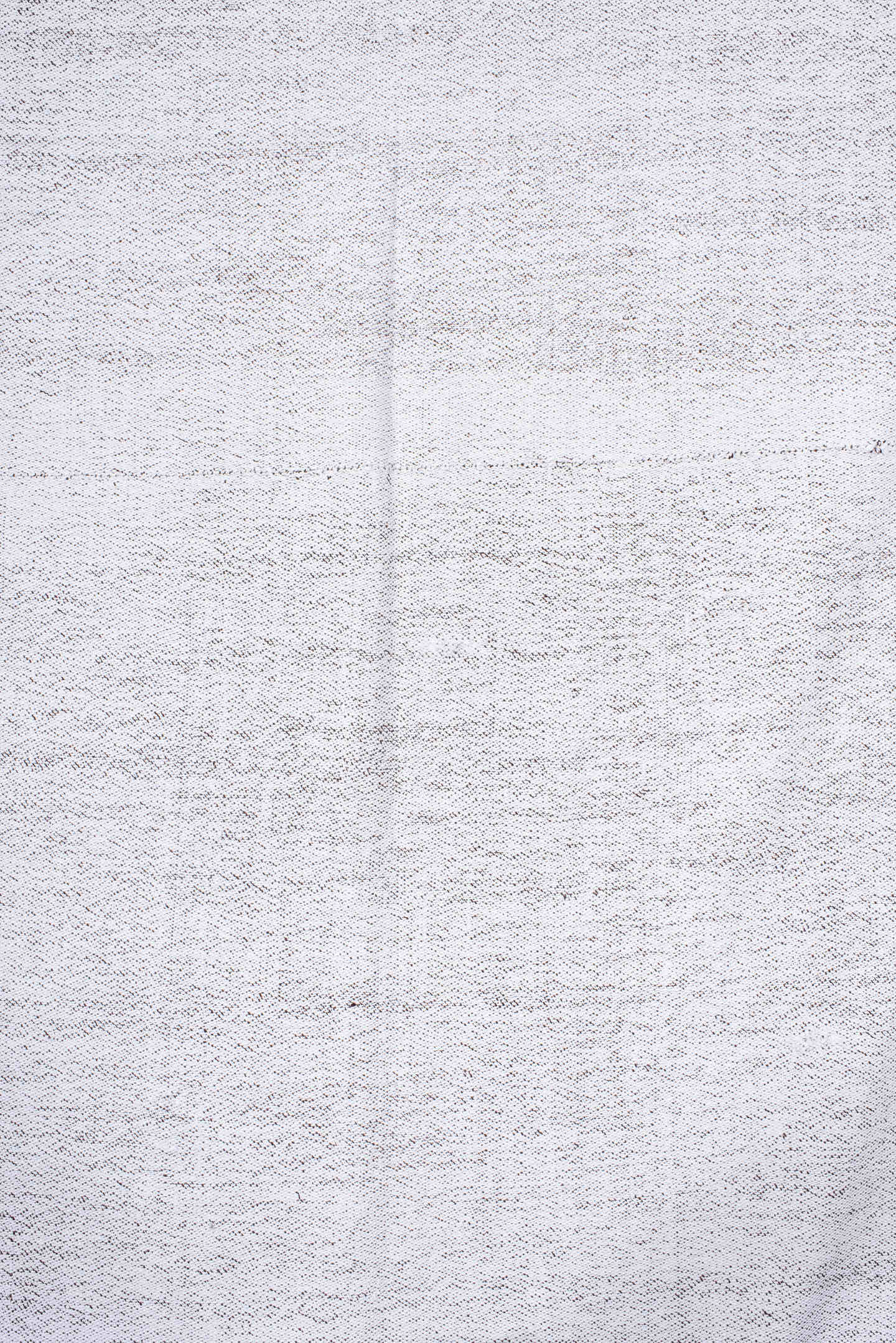 7' x 12' one-of-a-kind handmade antique Flatweave large size rug. Color palette: ivory, pale gray, cream, light gray