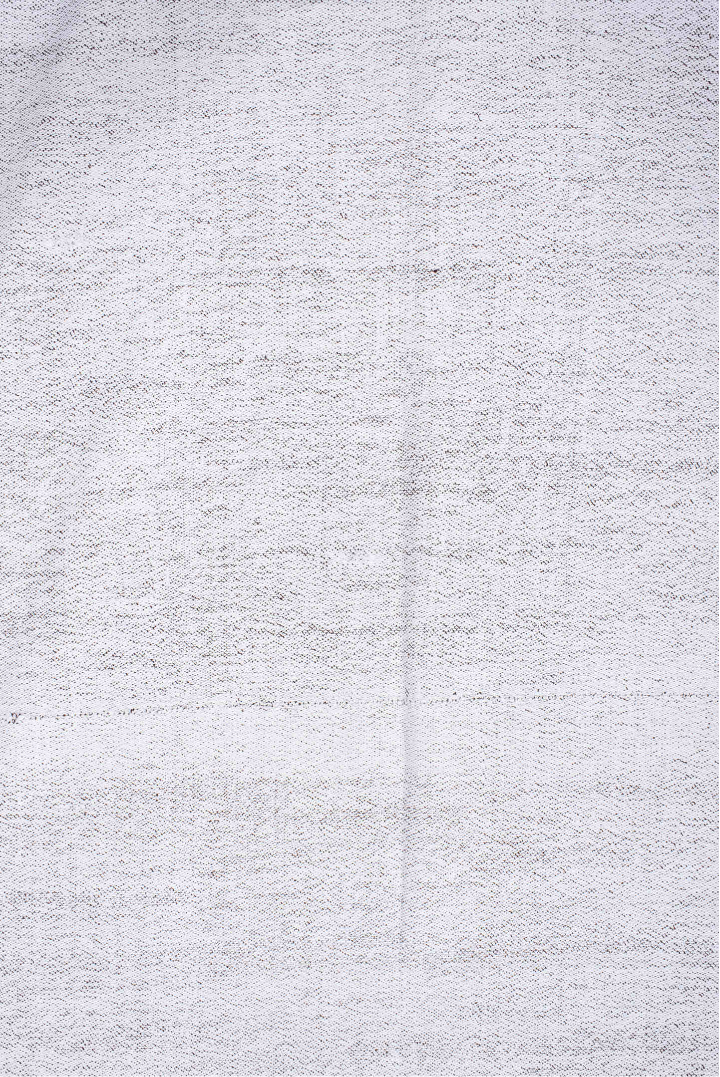 7' x 12' one-of-a-kind handmade antique Flatweave large size rug. Color palette: ivory, pale gray, cream, light gray