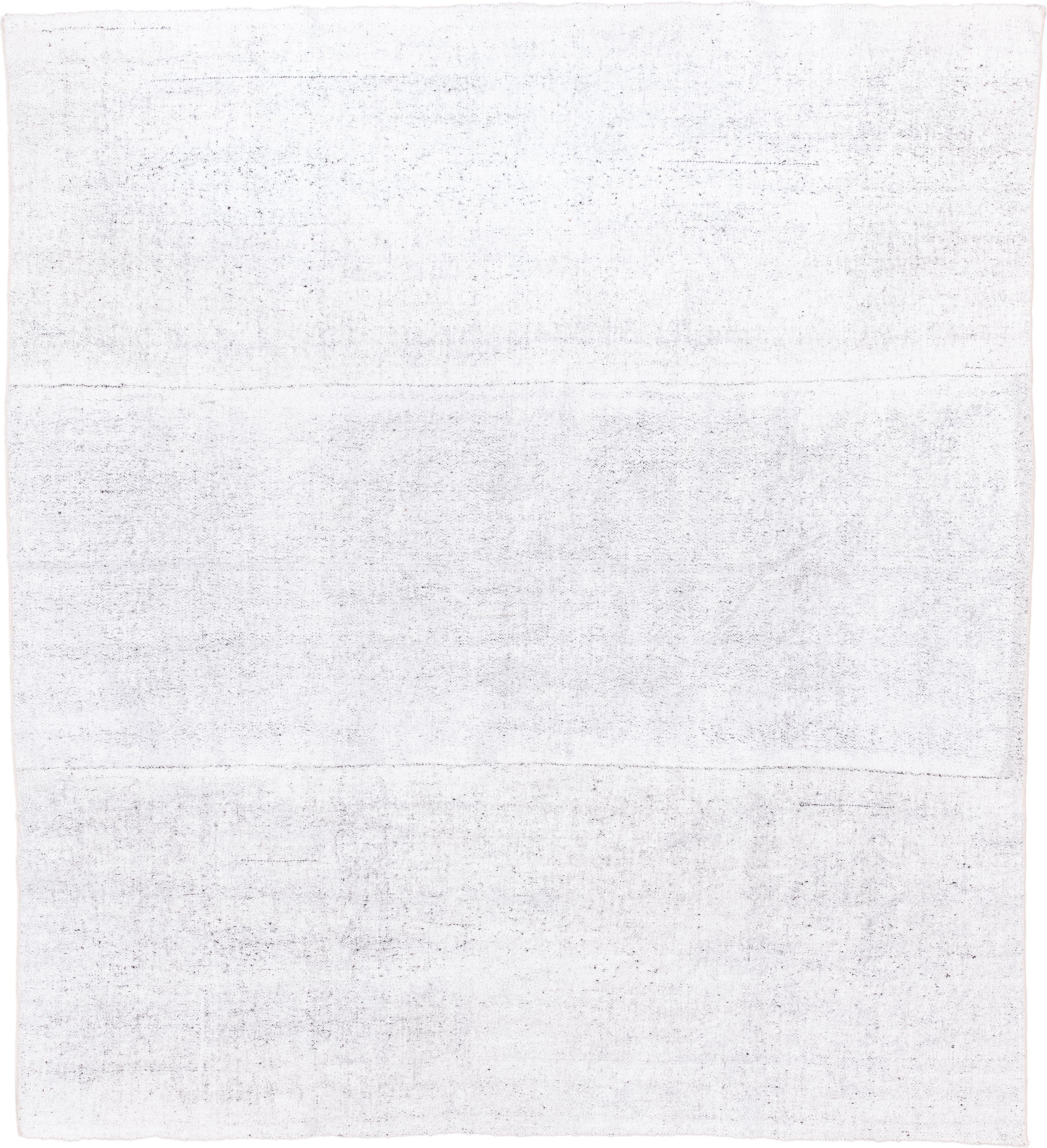 7' x 7' one-of-a-kind handmade antique Flatweave rug. Color palette: ivory, cream, taupe, pale gray, beige, gray, light gray