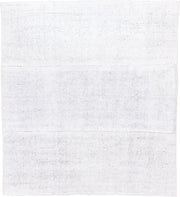 7' x 7' one-of-a-kind handmade antique Flatweave rug. Color palette: ivory, cream, taupe, pale gray, beige, gray, light gray