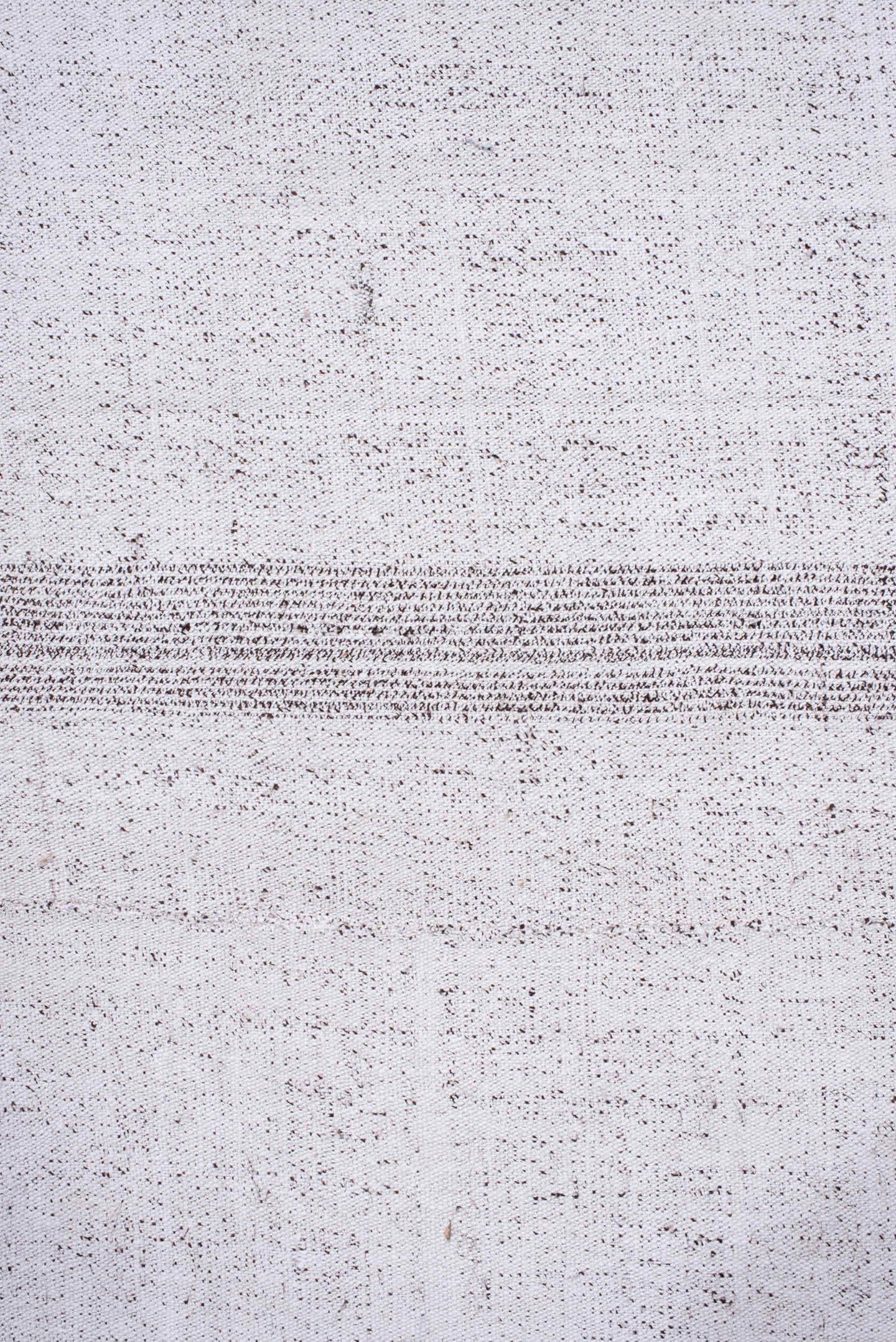 10' x 15' one-of-a-kind handmade antique Flatweave rug. Color palette: ivory, taupe, beige, pale gray, gray, light gray