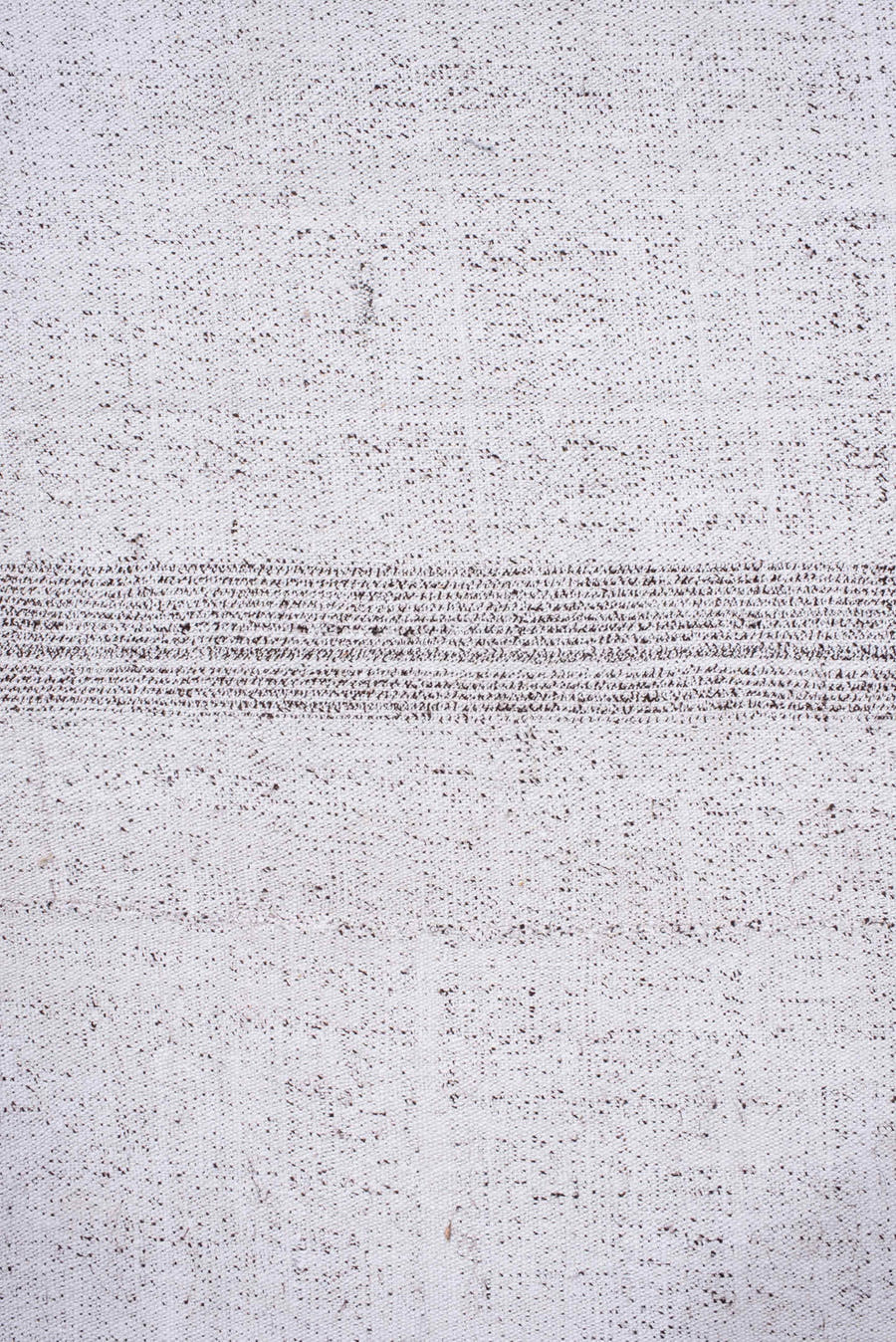 10' x 15' one-of-a-kind handmade antique Flatweave rug. Color palette: ivory, taupe, beige, pale gray, gray, light gray