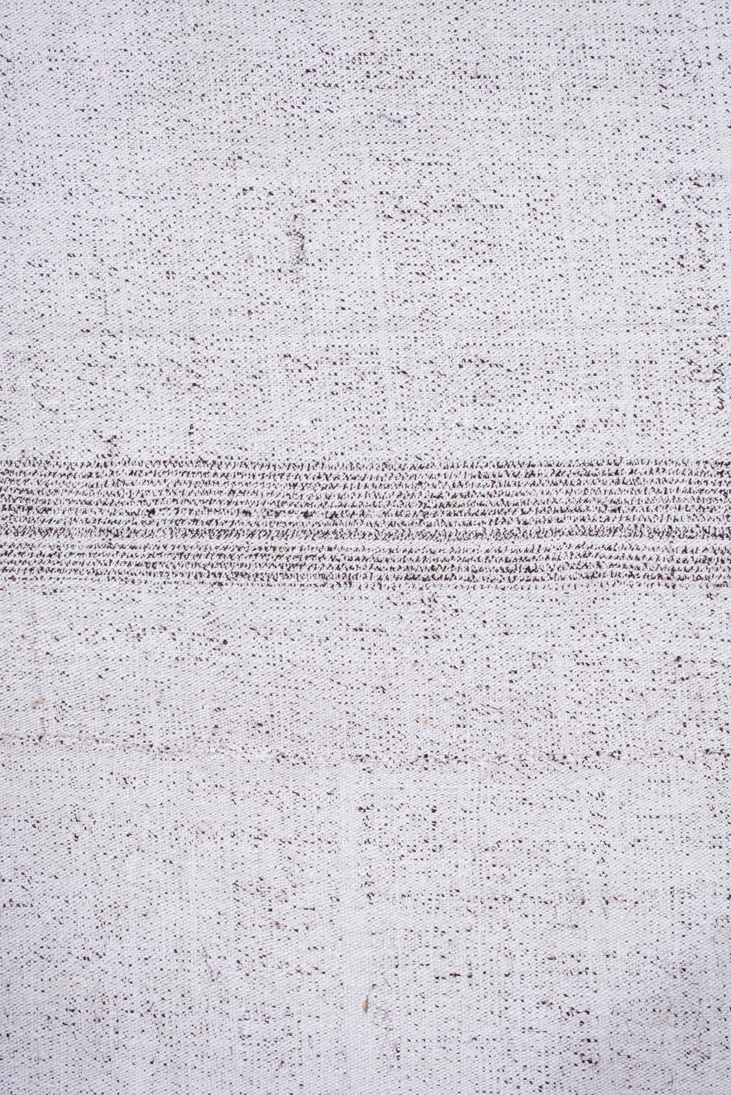 10' x 15' one-of-a-kind handmade antique Flatweave rug. Color palette: ivory, taupe, beige, pale gray, gray, light gray