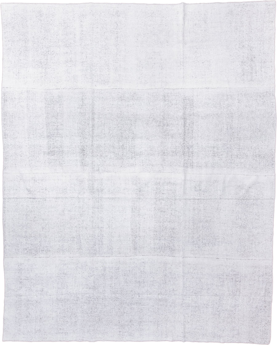 10' x 12' one-of-a-kind handmade antique Flatweave large size rug. Color palette: ivory, cream, pale gray, light gray