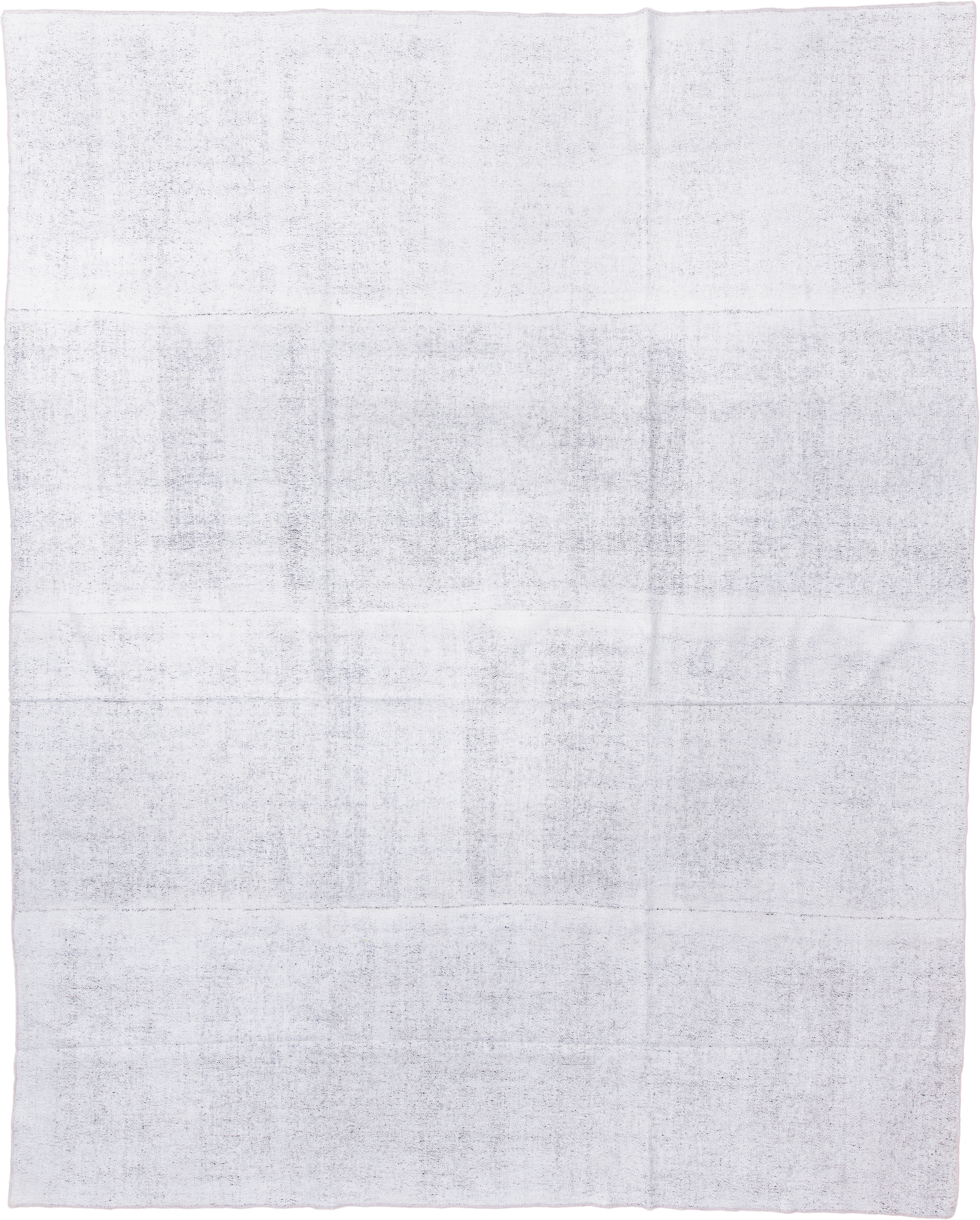 10' x 12' one-of-a-kind handmade antique Flatweave large size rug. Color palette: ivory, cream, pale gray, light gray