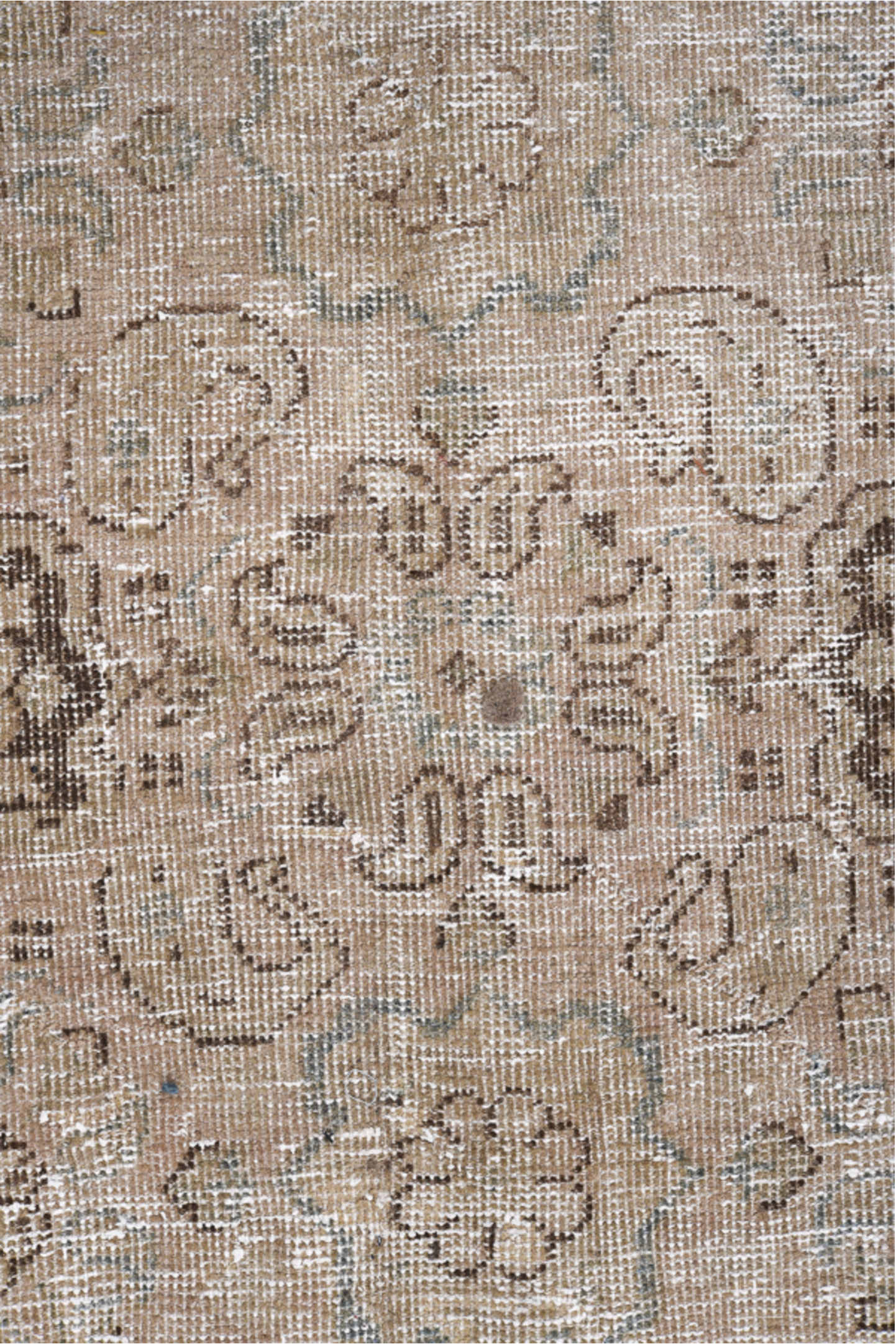 10' x 12' one-of-a-kind handmade antique Mahal large size rug. Color palette: ivory, beige, taupe, camel, brown, greige