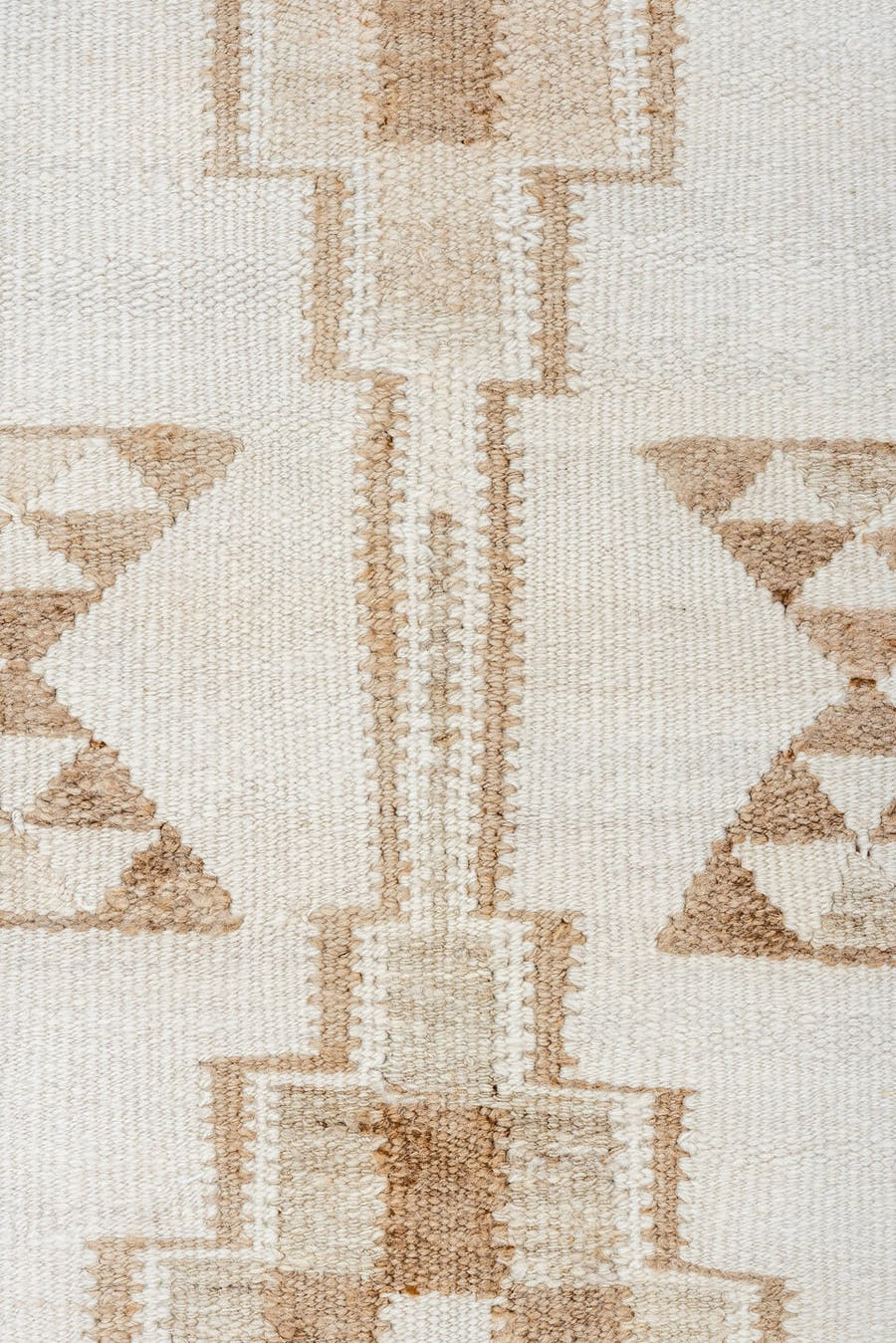 3' x 12' one-of-a-kind handmade vintage Kilim runner rug. Color palette: ivory, taupe, beige, camel, sand, gray