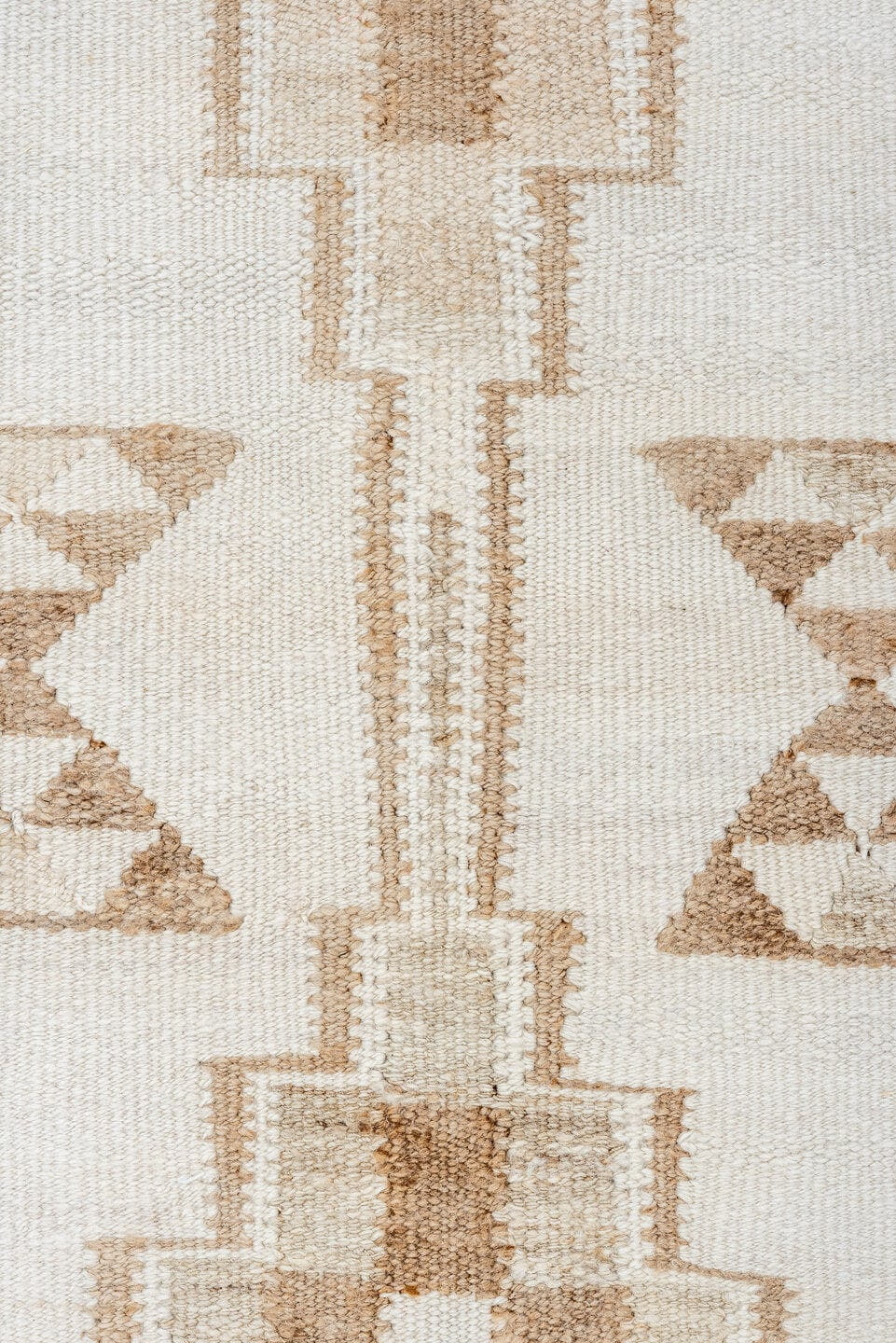 3' x 12' one-of-a-kind handmade vintage Kilim runner rug. Color palette: ivory, taupe, beige, camel, sand, gray