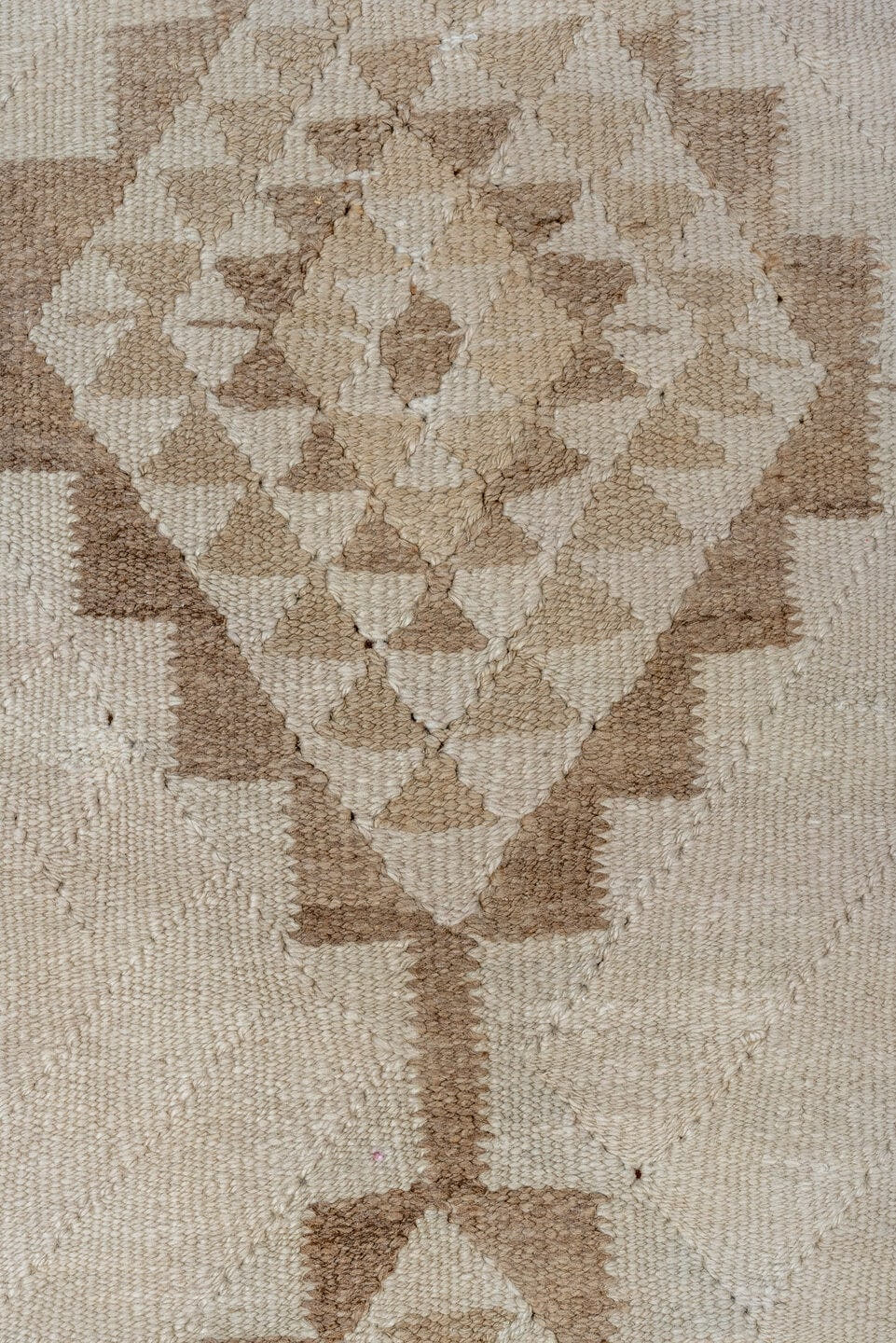 2' x 9' one-of-a-kind handmade antique Kilim runner rug. Color palette: ivory, beige, taupe, sand, gray