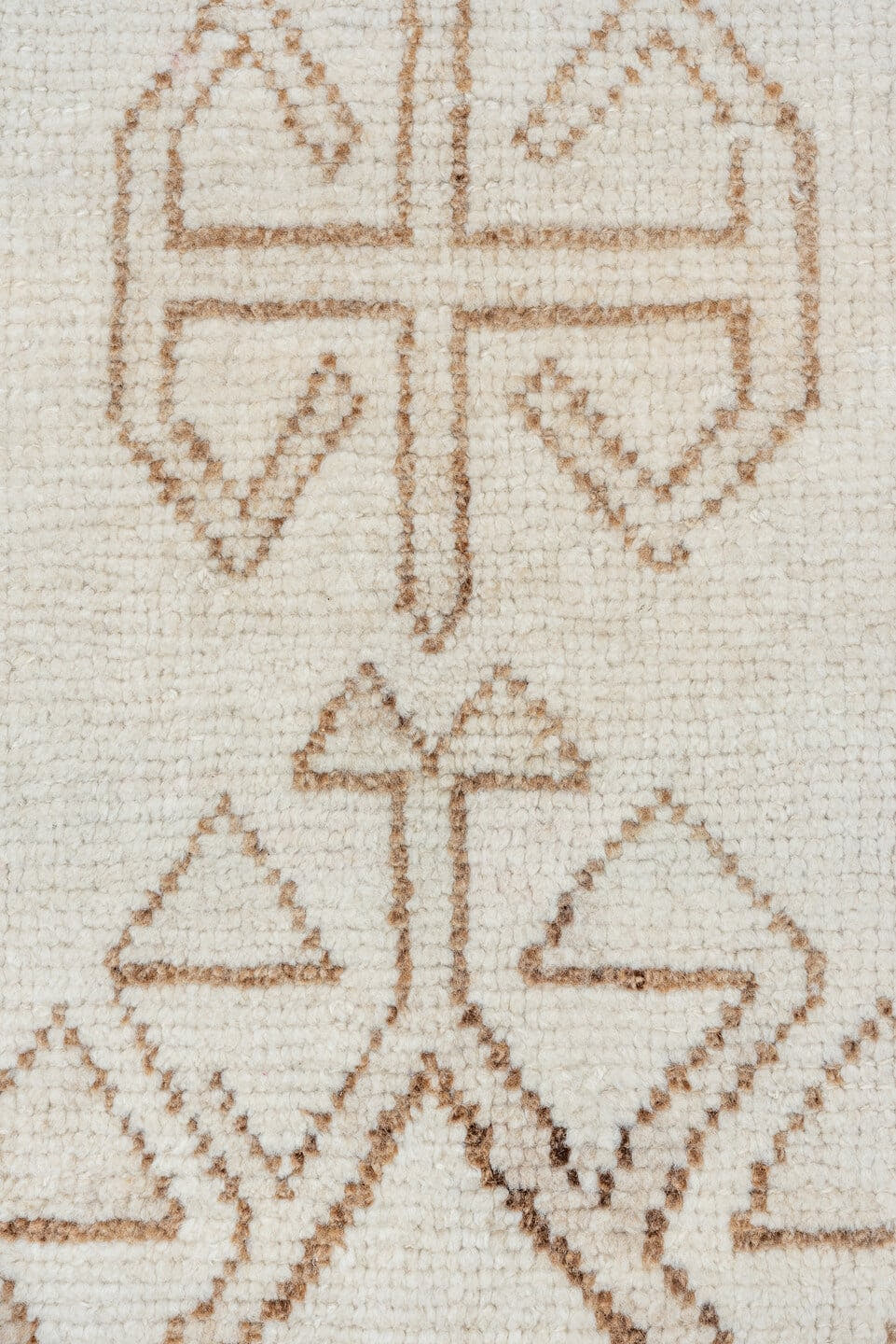 3' x 11' one-of-a-kind handmade vintage Kars runner rug. Color palette: ivory, camel, taupe, beige, gray