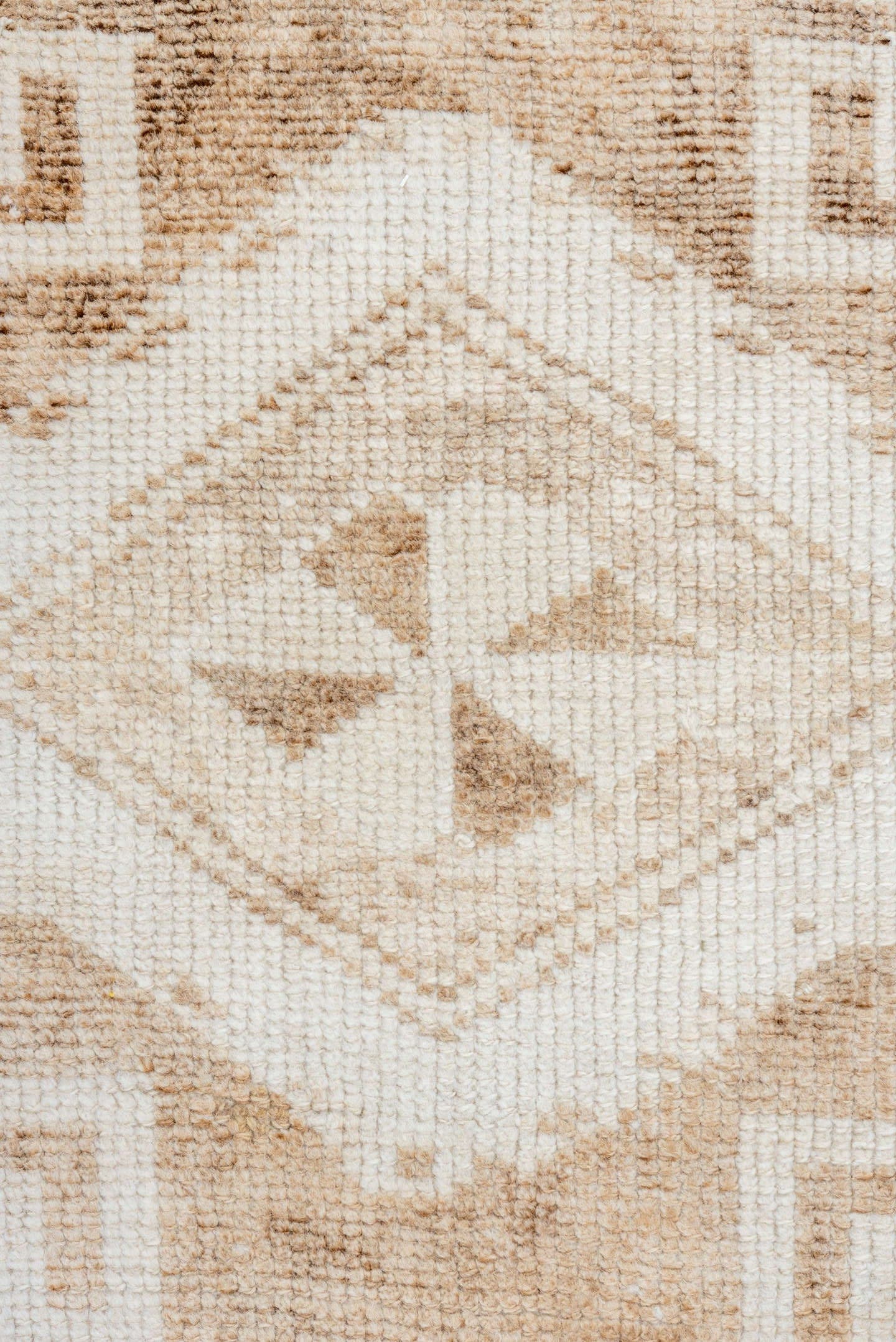 3' x 10' one-of-a-kind handmade vintage Kars runner rug. Color palette: ivory, taupe, beige, camel, cream, gray
