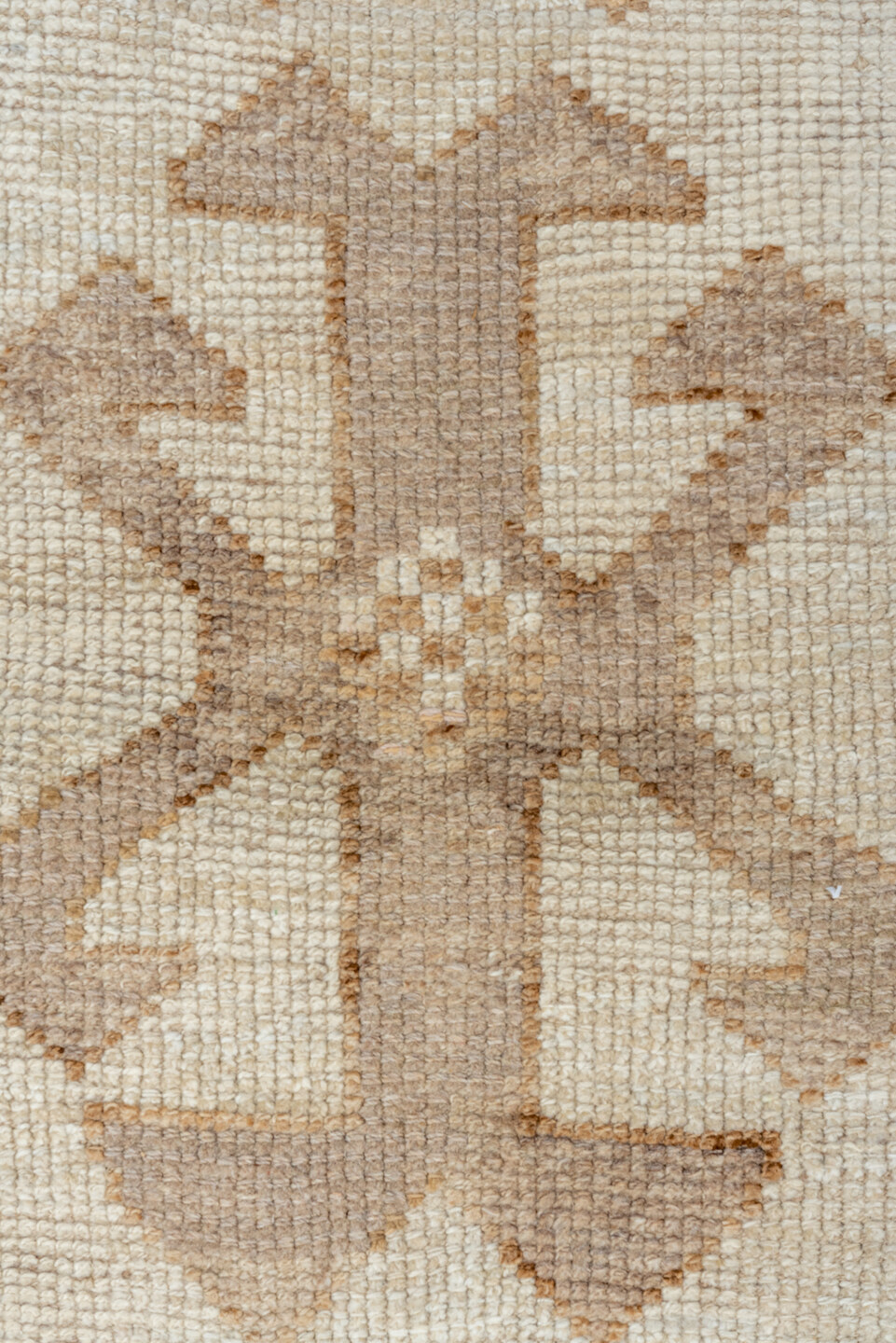 3' x 11' one-of-a-kind handmade vintage Kars runner rug. Color palette: ivory, taupe, brown, camel, beige, gray